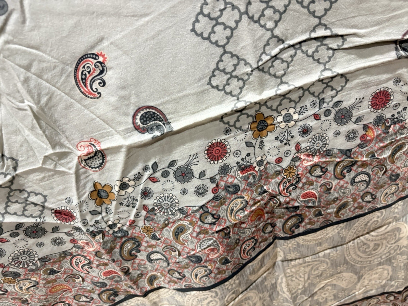 100 % Pure cotton print Duppata olive green . Pakistan Shalwar Kameez
