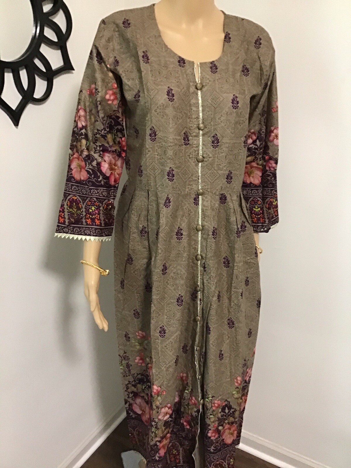 Pakistani Indian Trendy Designer Long Kurta Maxi Lawn Cotton Small