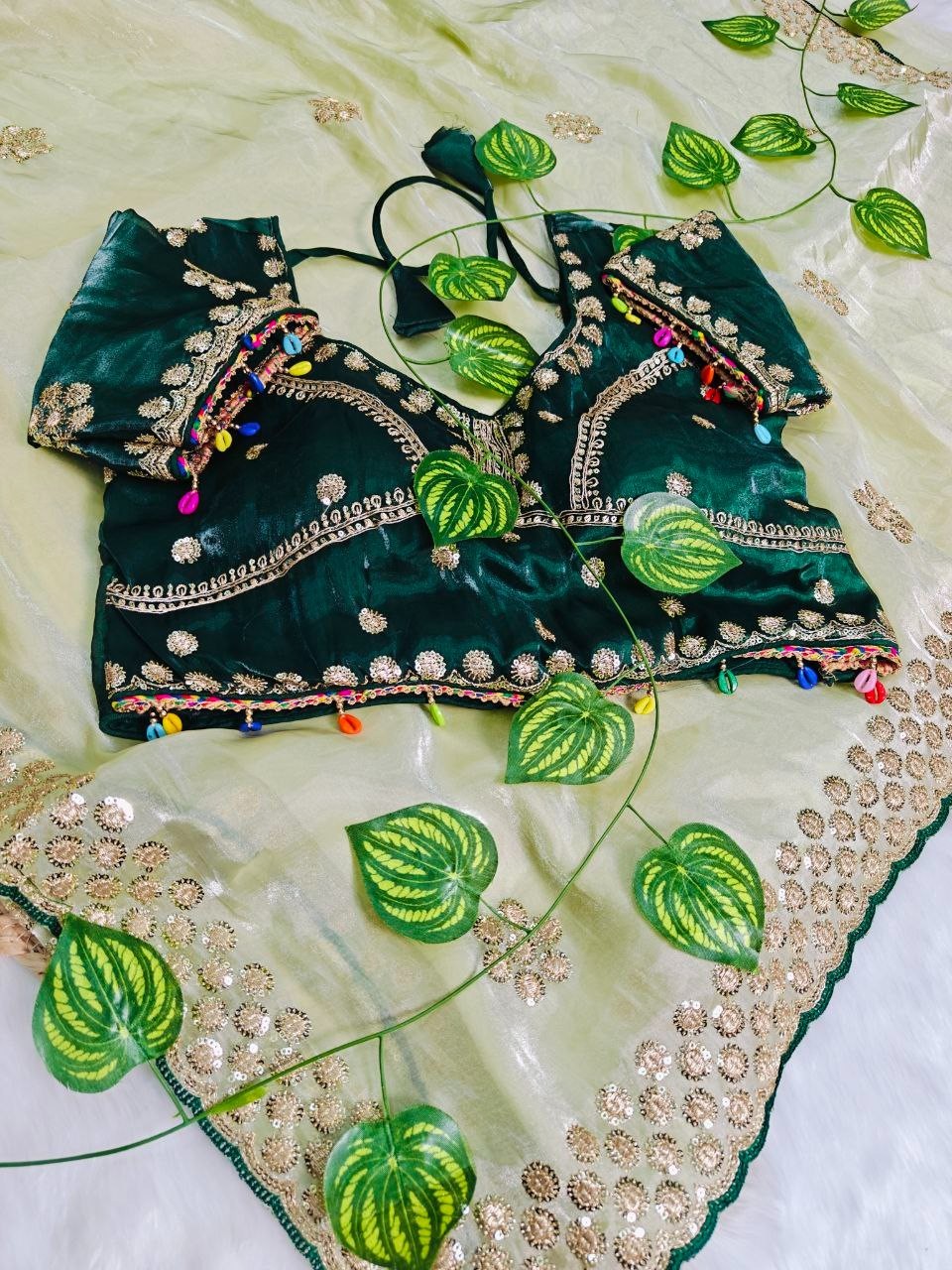 Presenting New Heavy ReadyMade Blouse Silk Saree With For Indian Party Wear