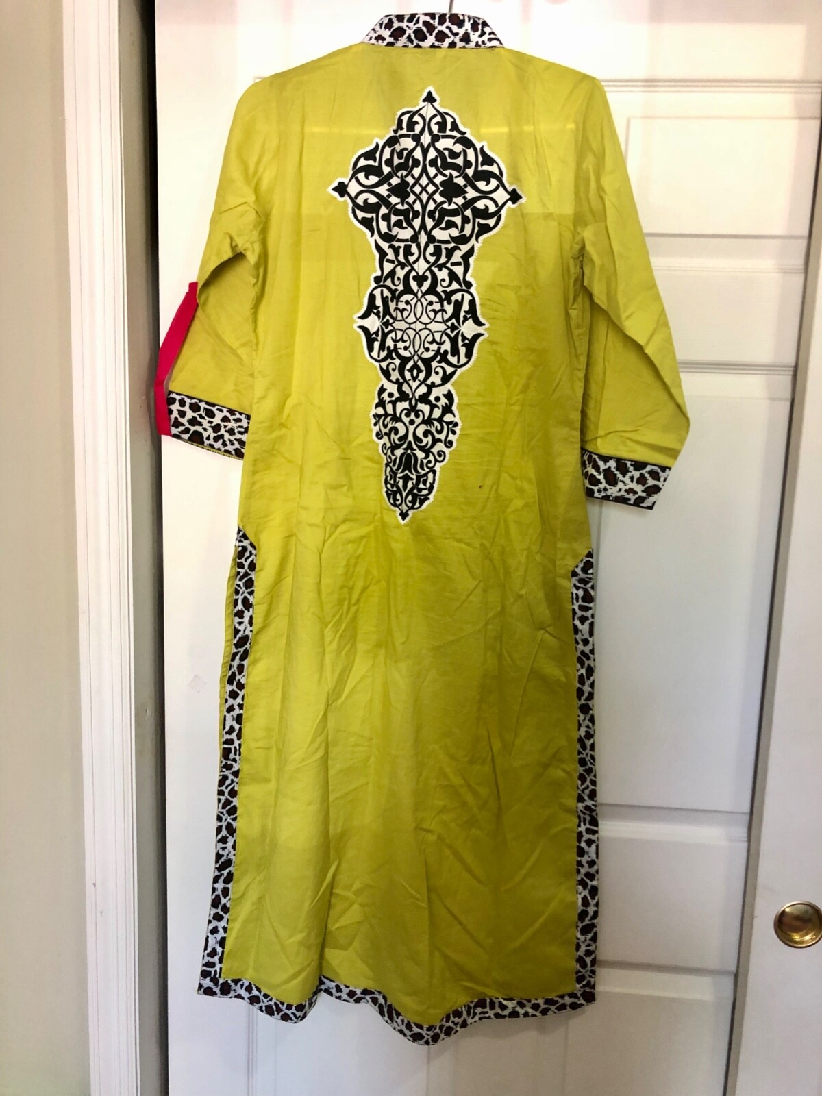 Pakistani Zahra Ahmad Bright Green Cotton Kurta with Zebra prints (Eid Sale)