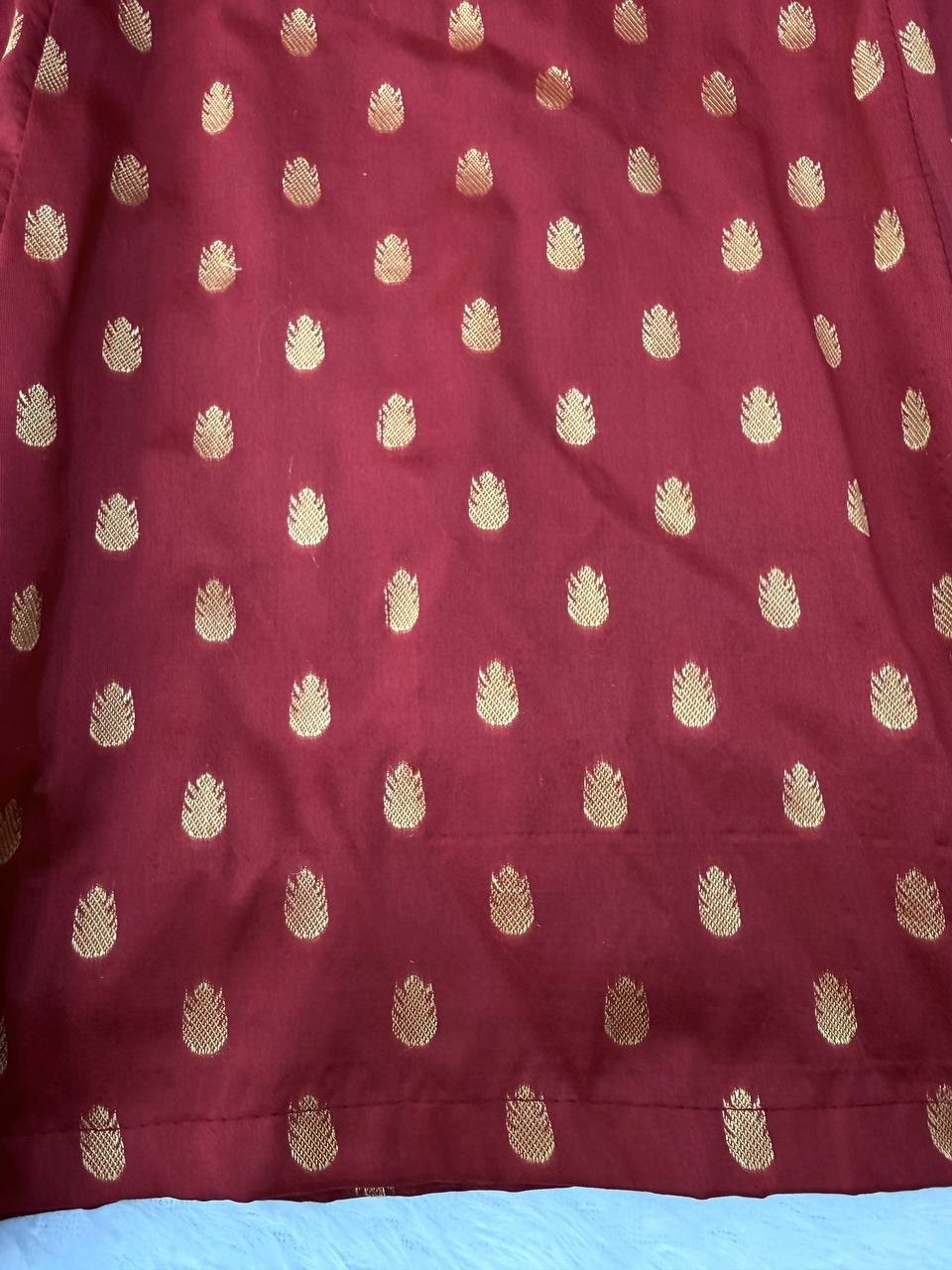 New Chanderi Jacquard Butti Maroon Gown Bottom With Dupatta For Function Wear