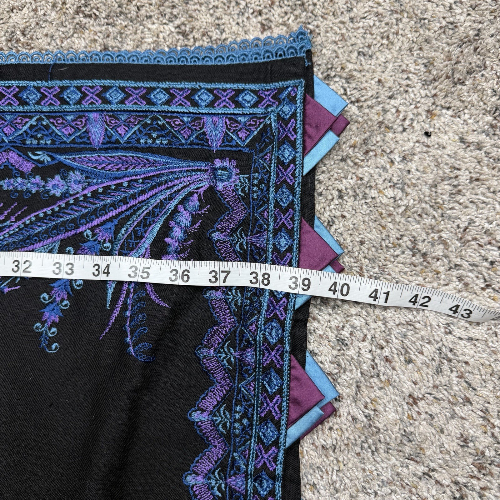 Sana Safinaz Floral Embroidered Kurta Tunic Medium M Black Blue Purple Pakistani