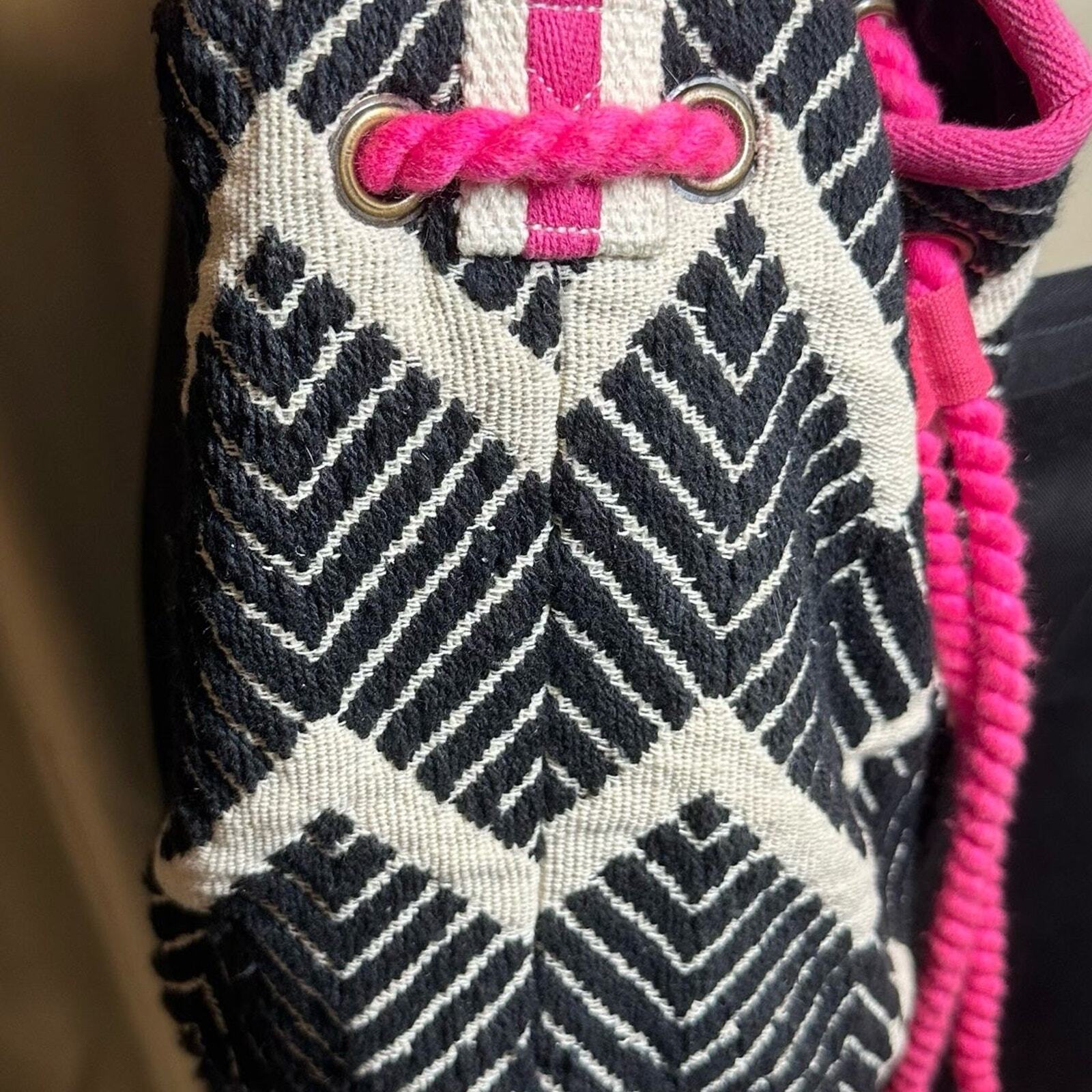 World Market Drawstring Chevron Bag