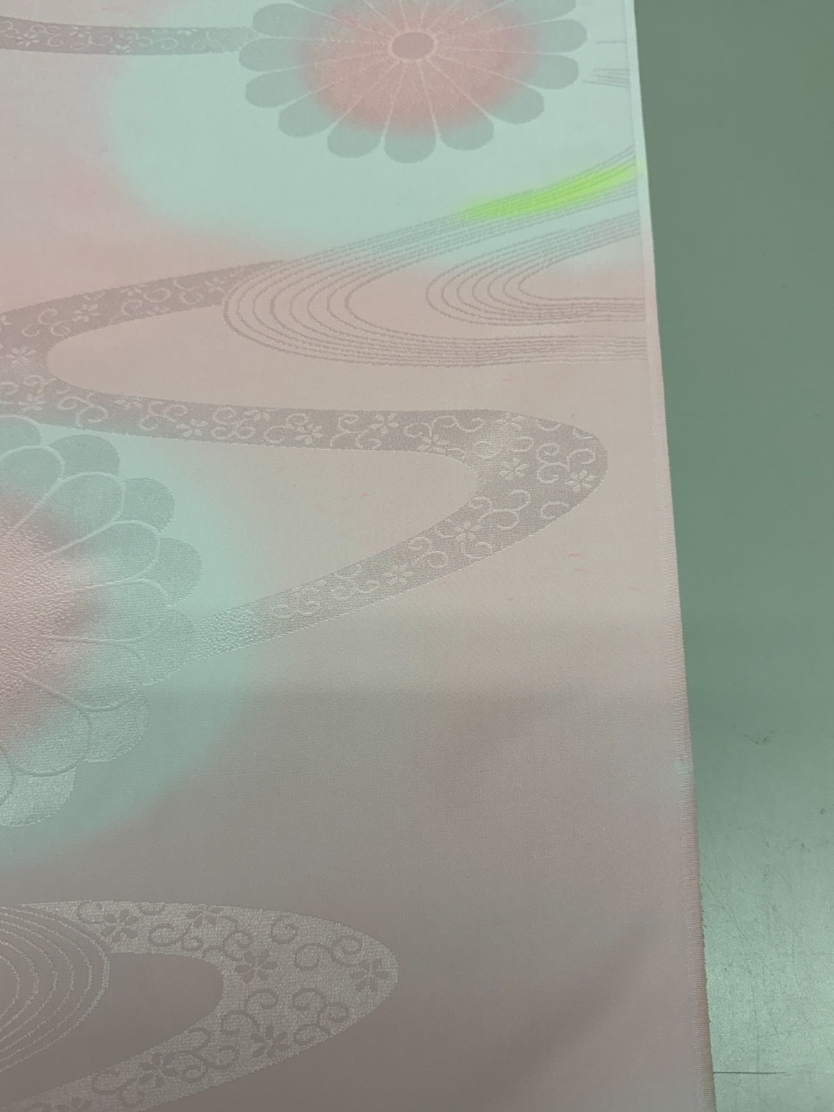 Japanese Vintage Kimono Fabric cloth Boro Silk Pink tradition 35.4×14.1 in