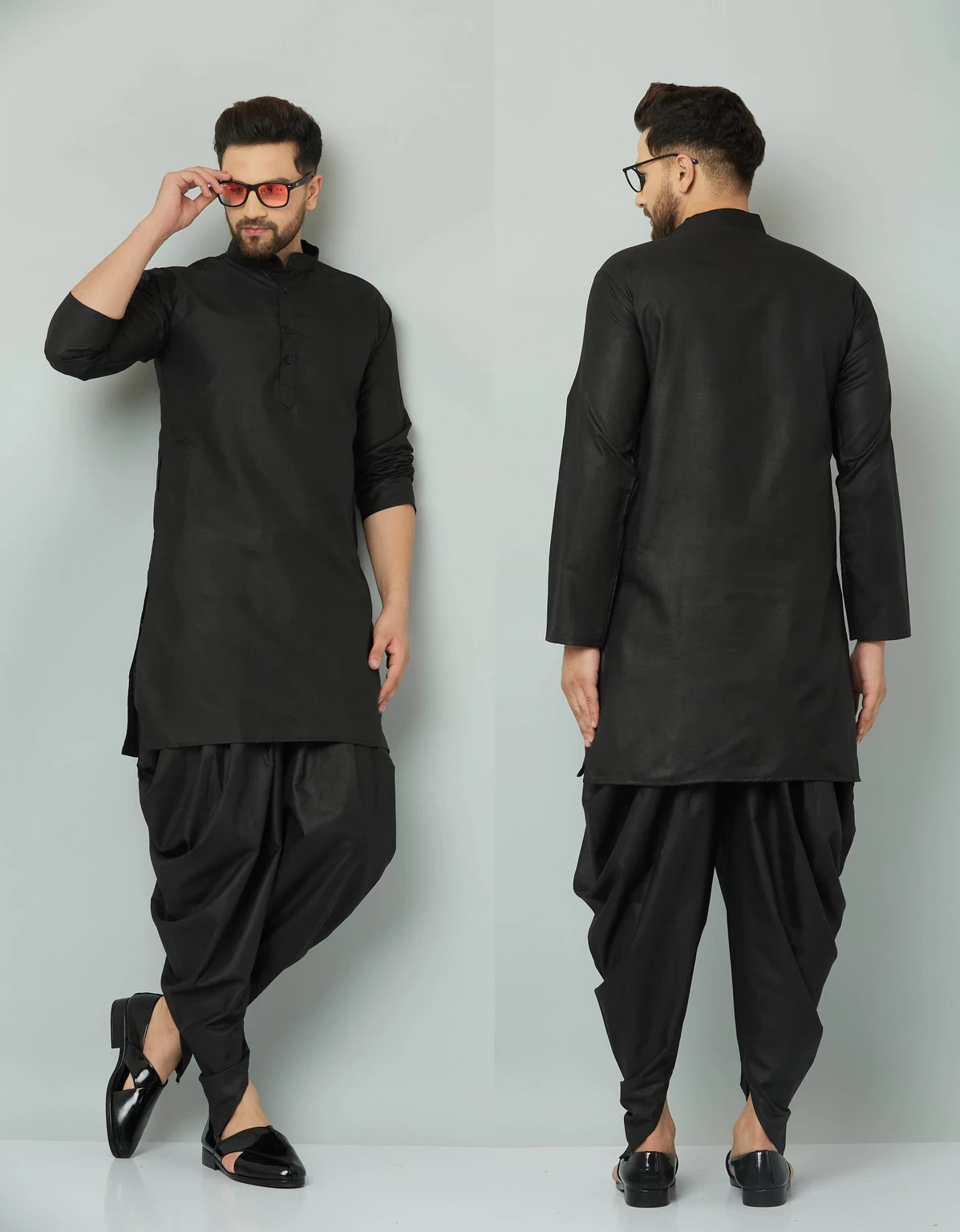 Elegant Cotton Blend Kurta Dhoti Pant Set For Men’s kurta set Free Shipping