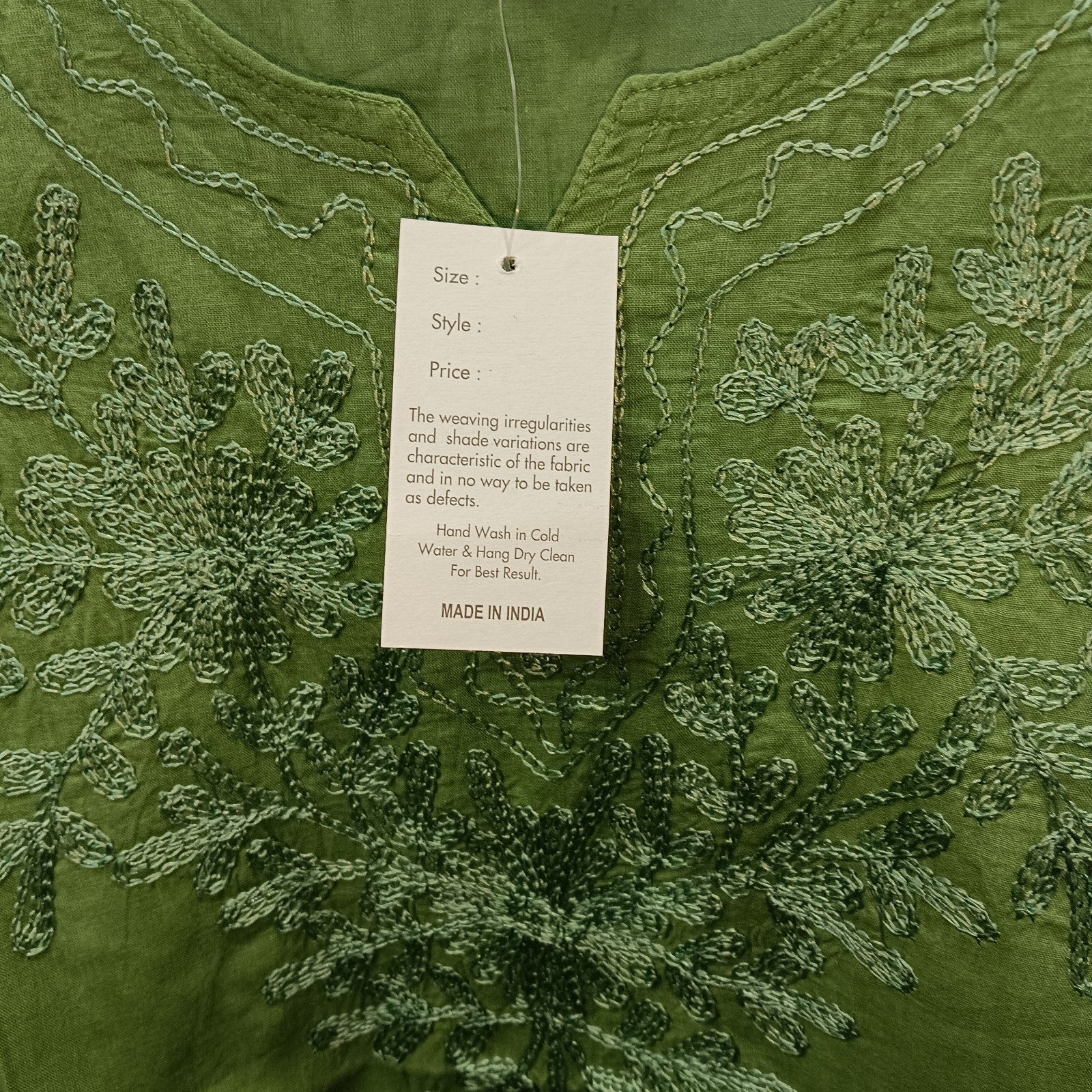 Women’s Indian Cotton Kurti – Floral Embroidered Ethnic Kurta Top