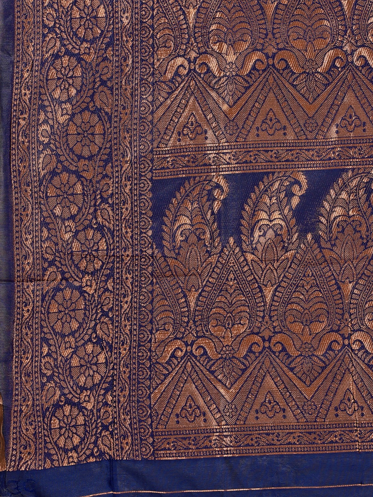 Areca Designer Copper Blue Bindi Silk saree blouses women Saree Cut – 5.5 Meter