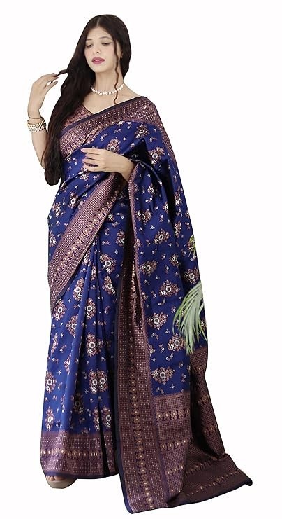 Women’s Kanjivaram Soft Pure Silk Banarasi Sarees With Blouse Piece