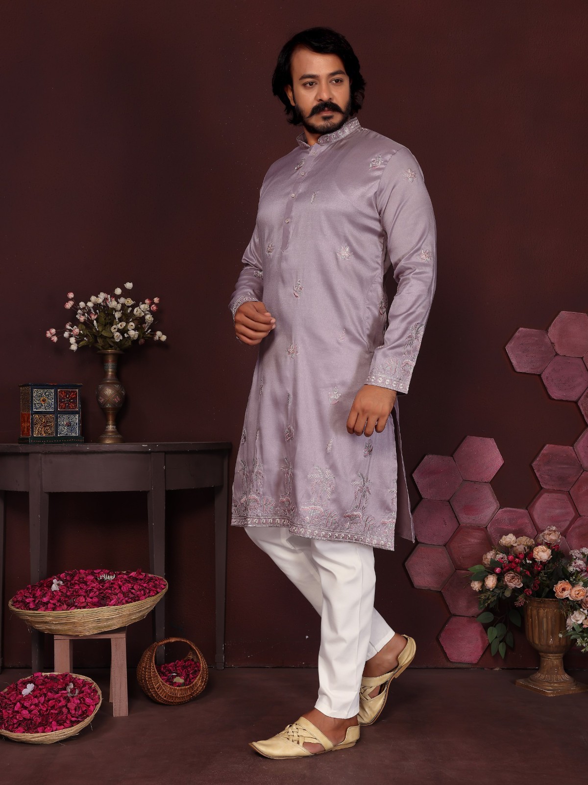 Men’s Indian Kurta Set | Readymade Raymond Cotton Suit | Elegant Festive Outfit
