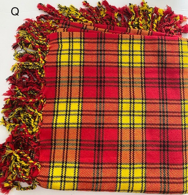 Scottish Traditional Tartan Fly Plaid Hands Fringed Acrylic Wool Scarf Rolled Sh