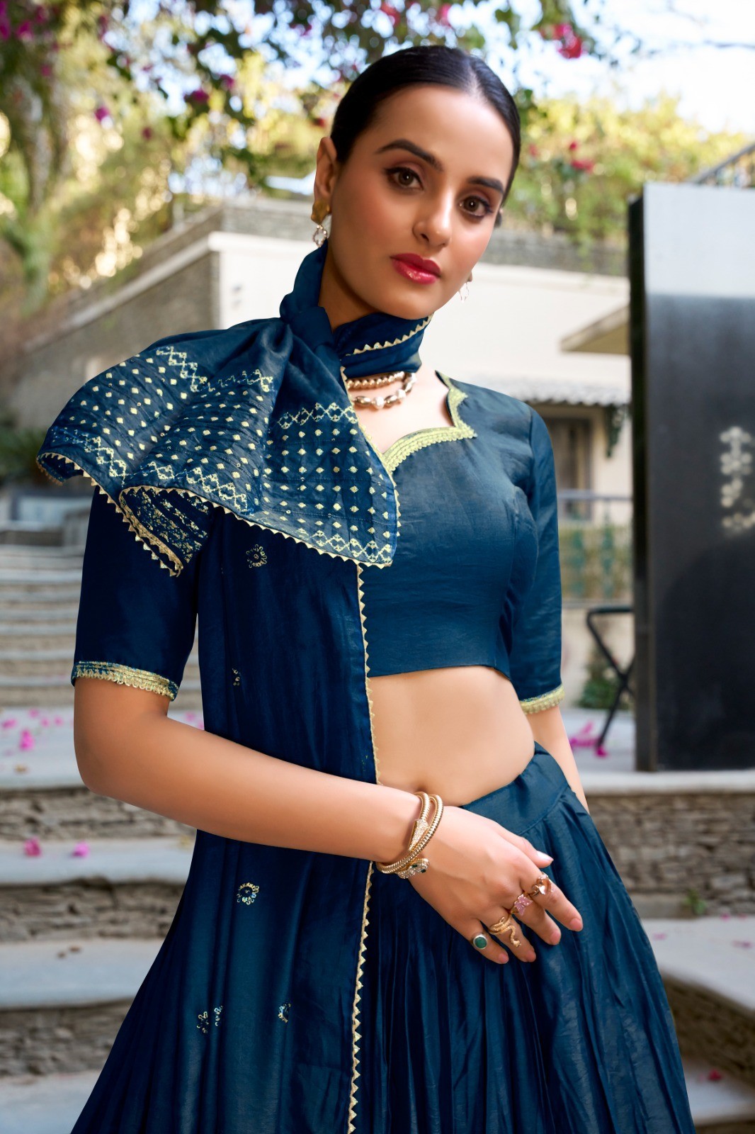 Chanderi Silk Lehenga Choli Dupatta Set New Exclusive Wedding Wear Women