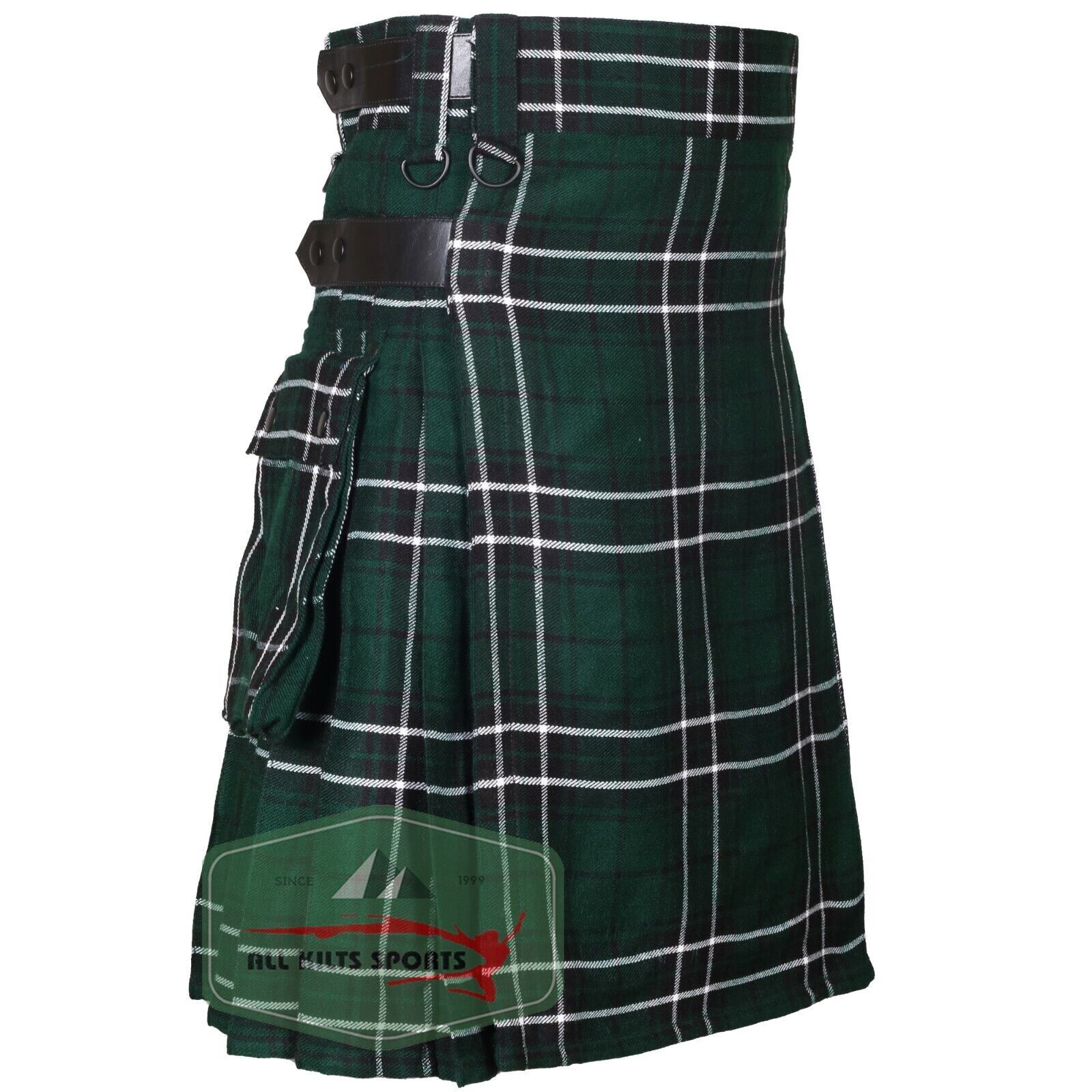MacLean Of Duart Hunting Tartan Leather Straps Utility Kilts