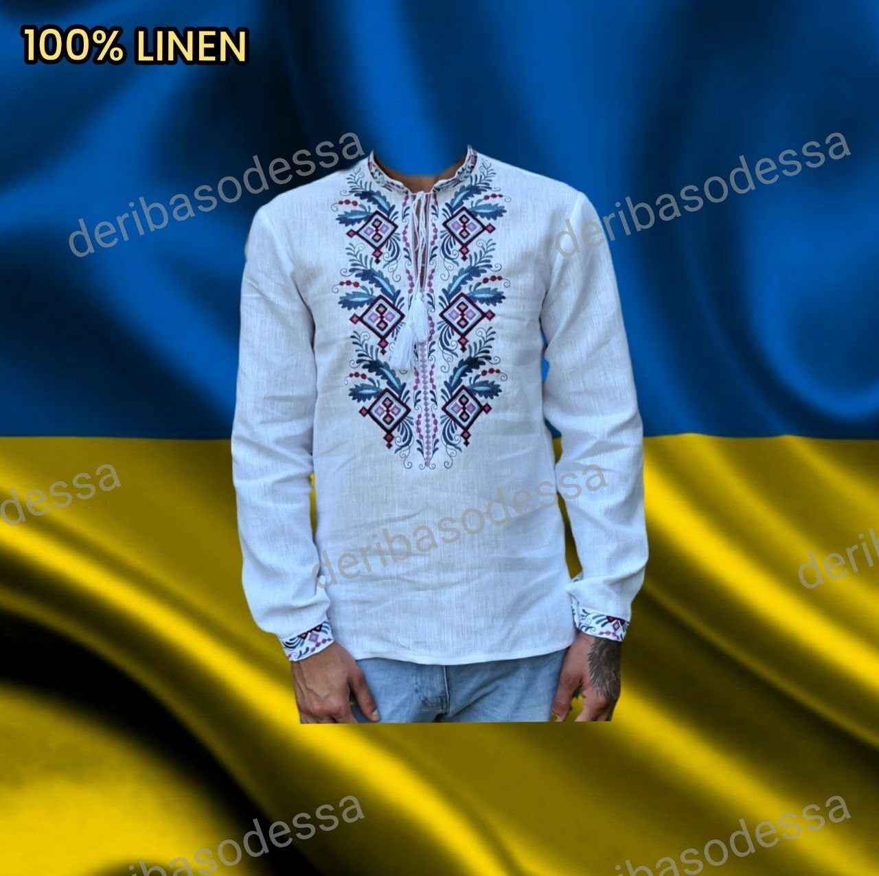 S,M,L,XL,2XL-4XL Traditional Ukrainian embroidered blouse,Vyshyvanka Linen 100%