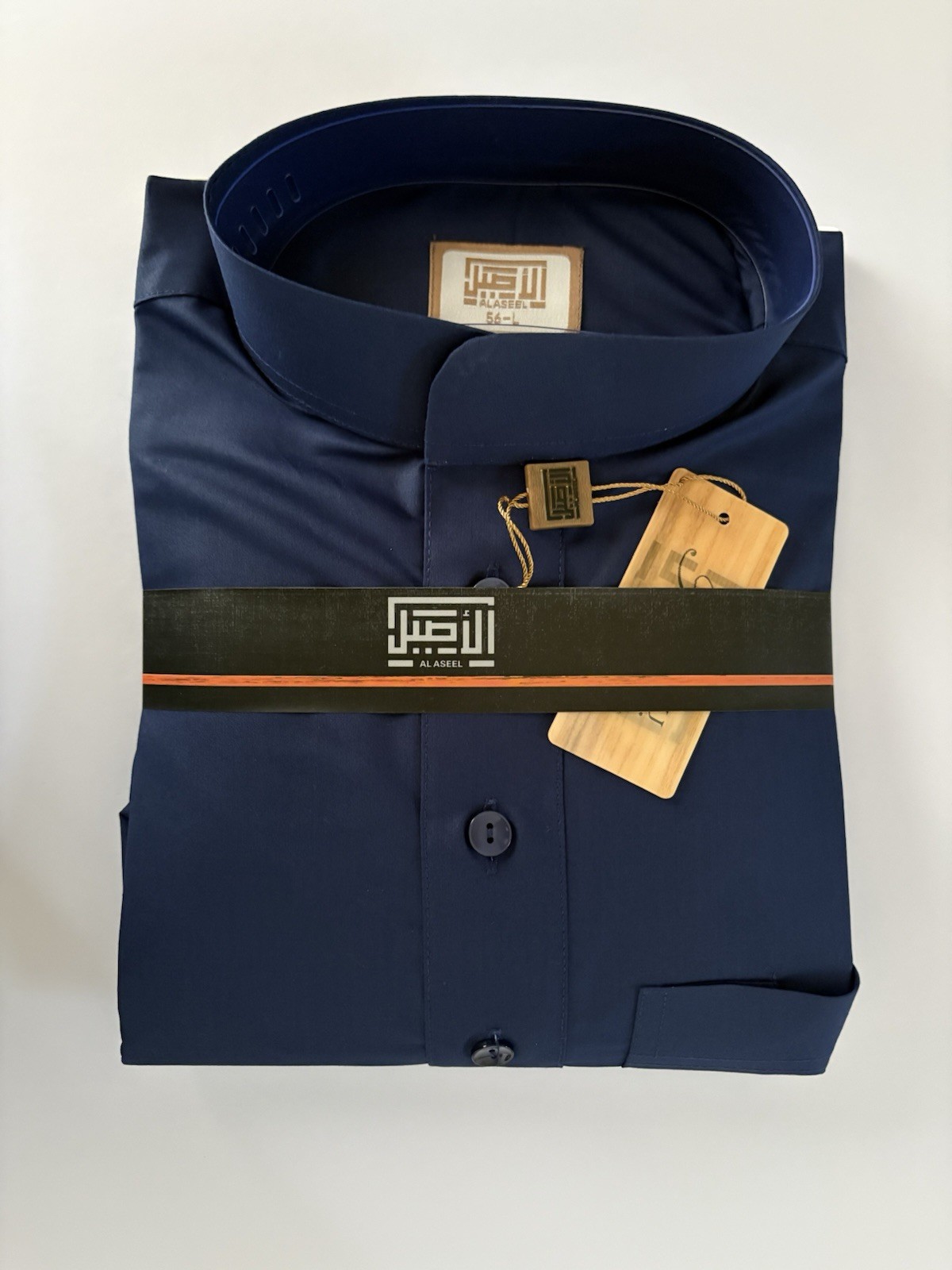 NAVY COLOR Men High Quality Al Aseel Thobe Jubba Flat Sleeves Size 54 56 58 60
