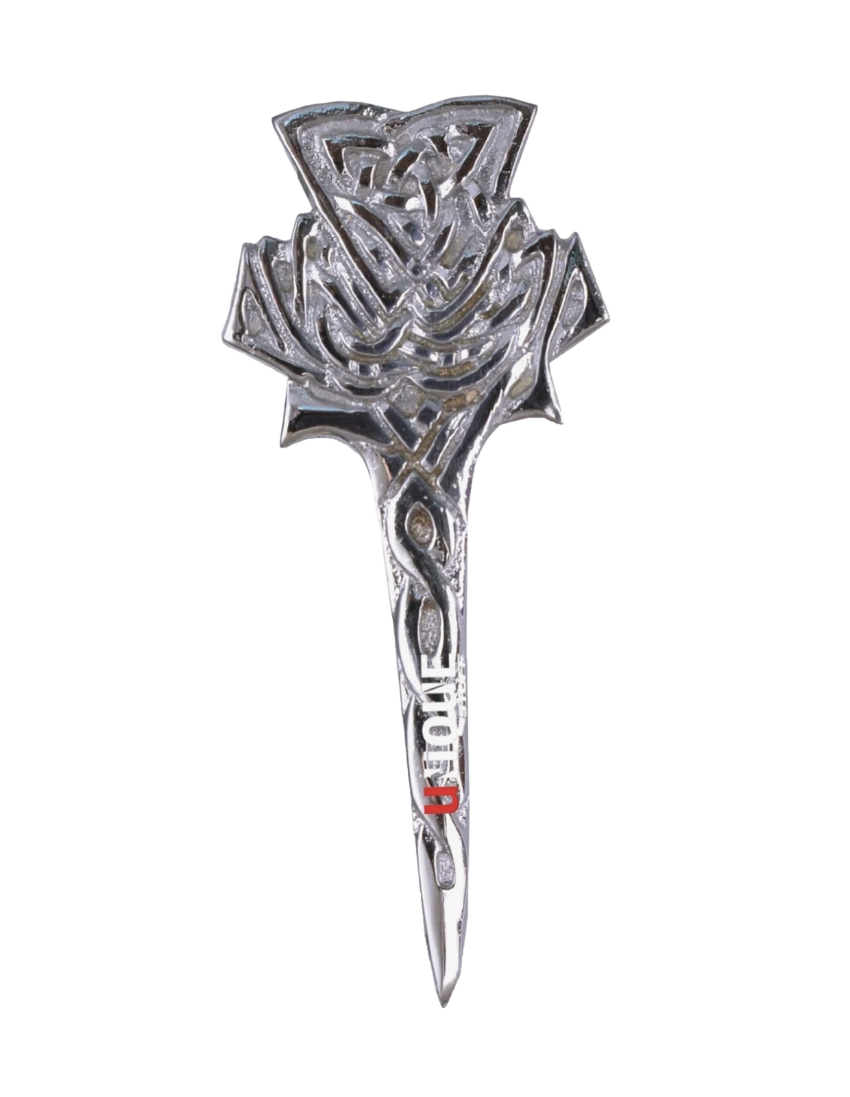 Men’s Scottish Highland Bagpipe Design Kilt Pin Chrome Finish 4” Long