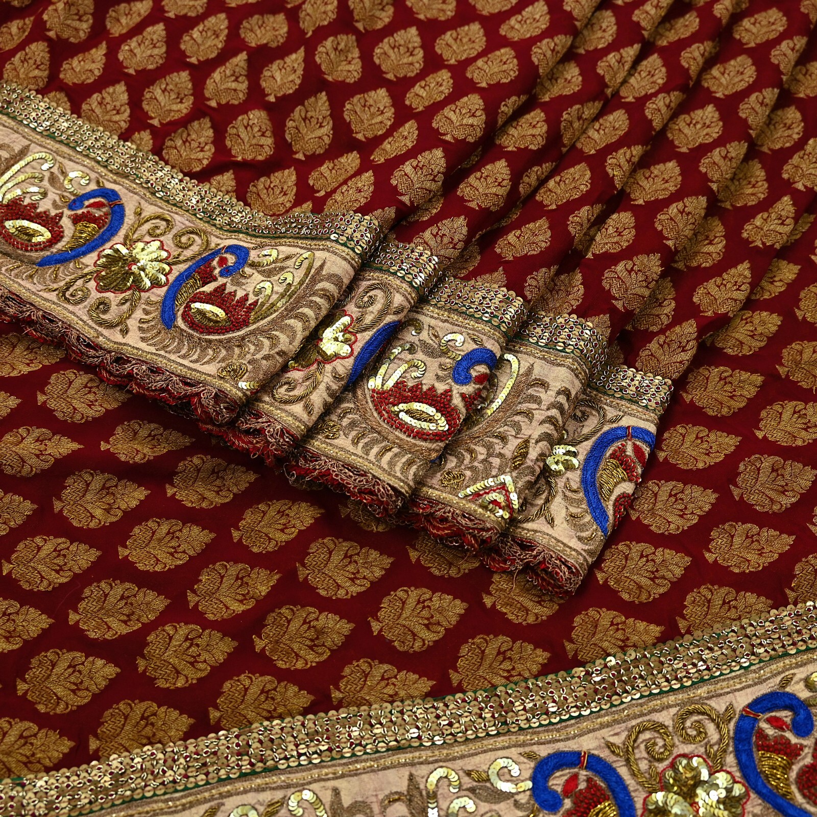 Pre-Owned Sari Georgette Silk Hand Embroidered Designer Manish Malhotra Sarees