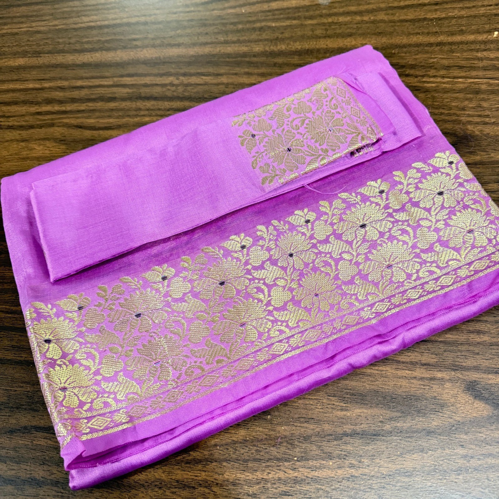 NEW Indian Womens Brocade ART/Artificial Silk Sari SAREE Light Purple w/Blouse