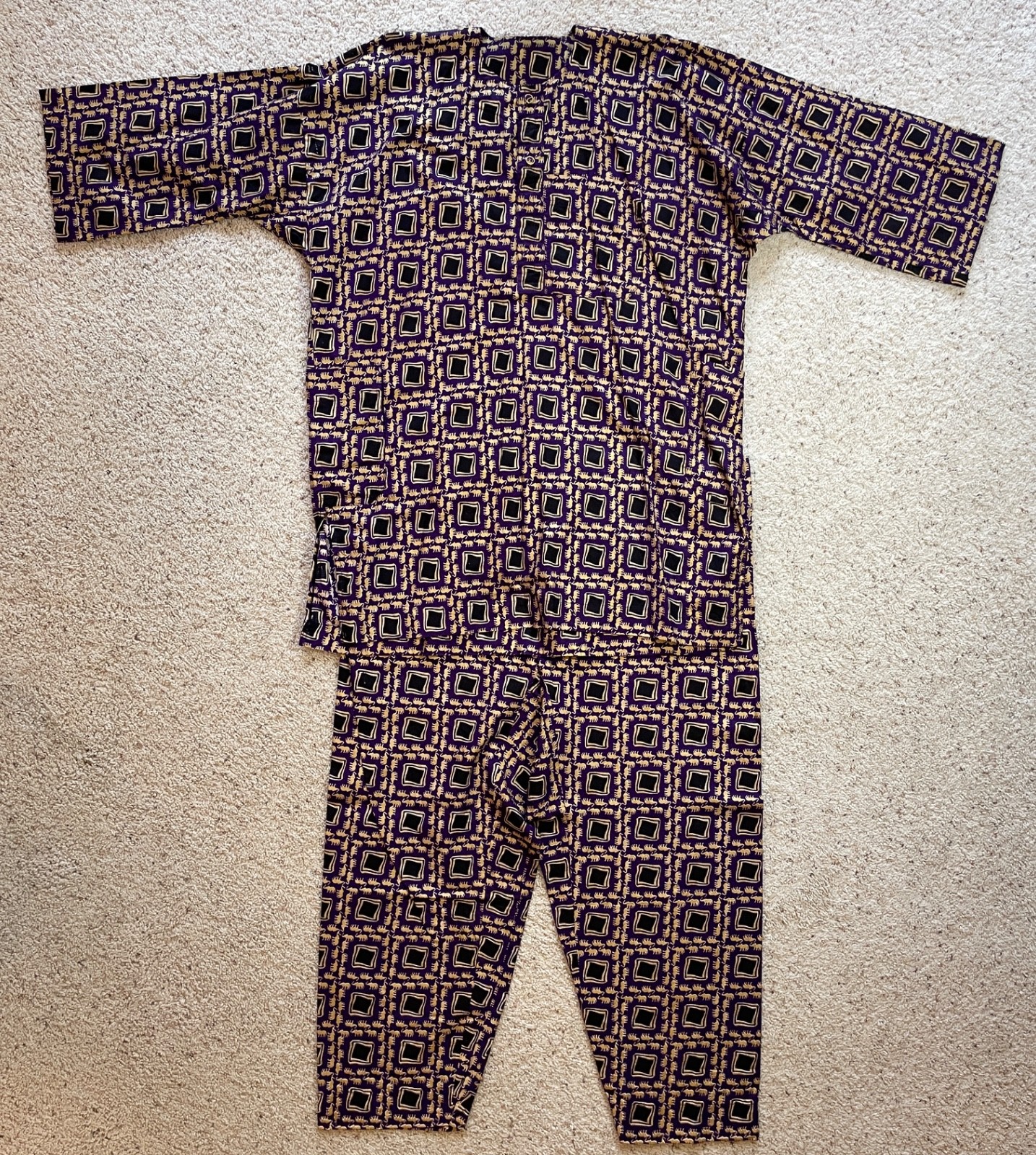 African Print Dashiki Shirt and Pants Set – Benin – GOLD ELEPHANTS