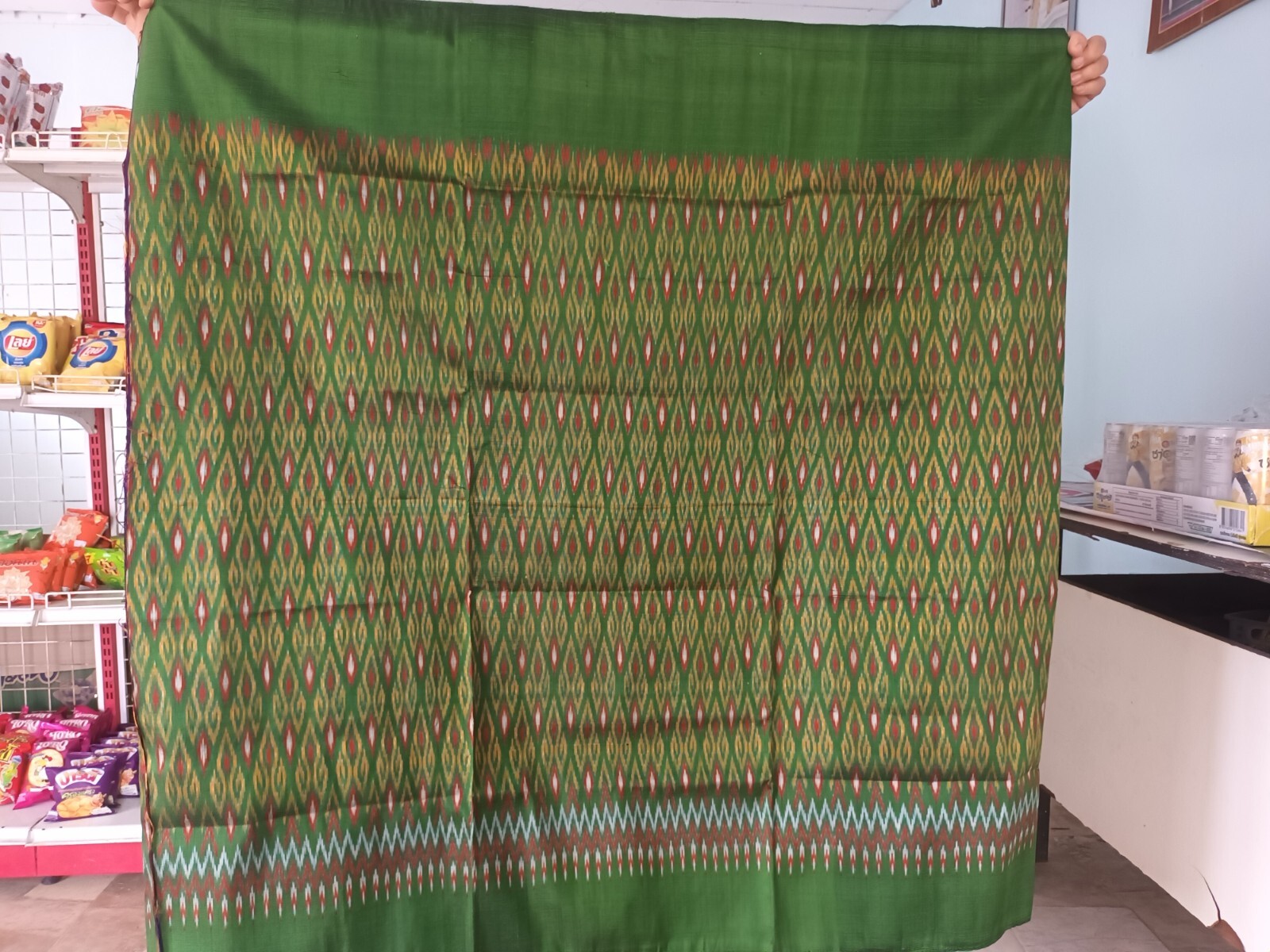 Thai Silk Traditional Esan style. beautiful and very soft.100%silk.1×2m.
