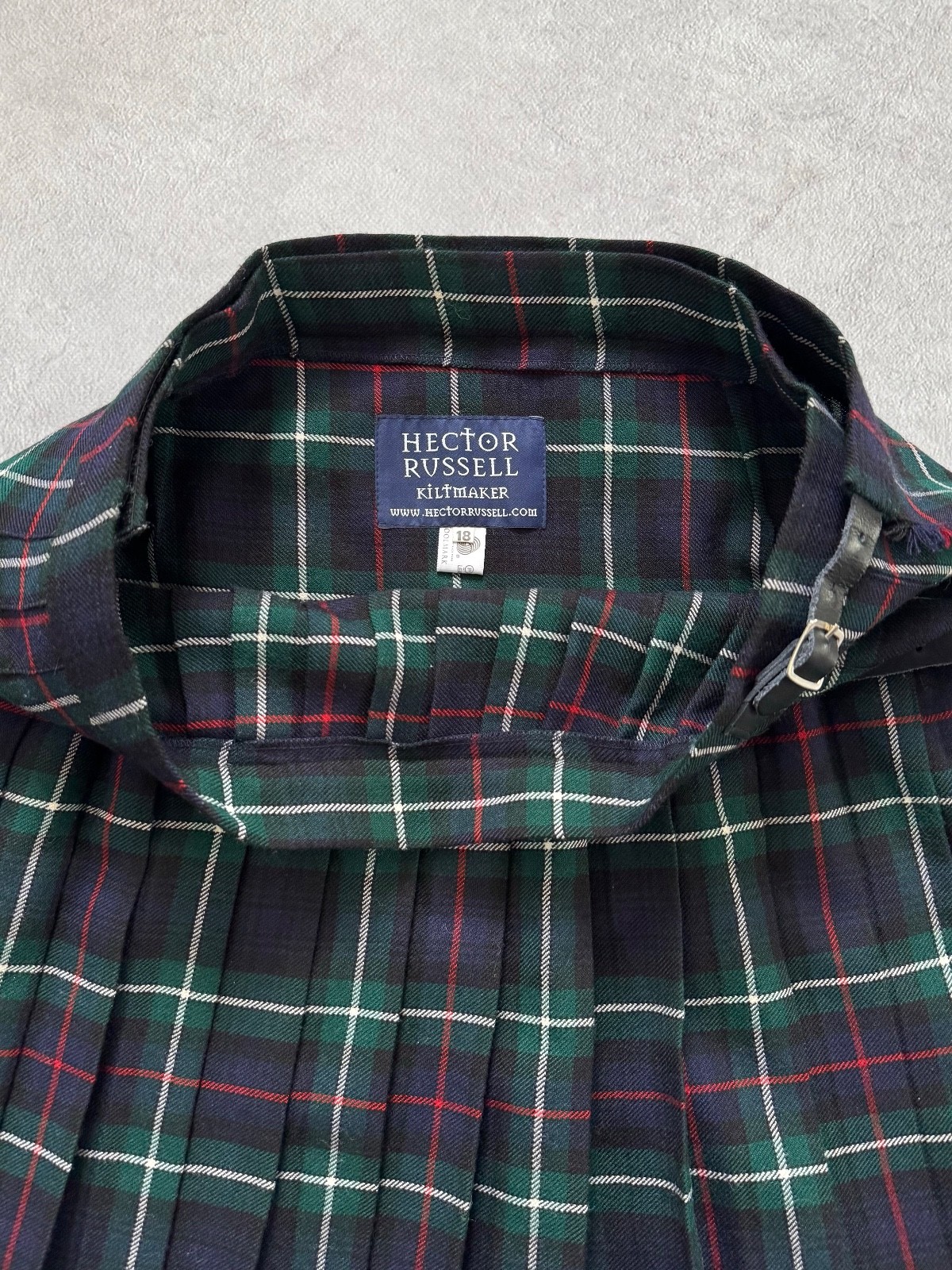 Vintage Hector Russell Kiltmaker Black Watch Tartan Wool Scottish Kilt Men’s