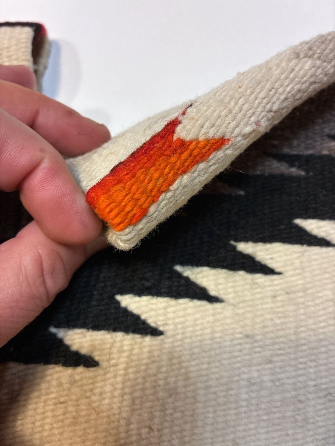 Handwoven Traditional Wool Gaban Poncho with Geometric Design