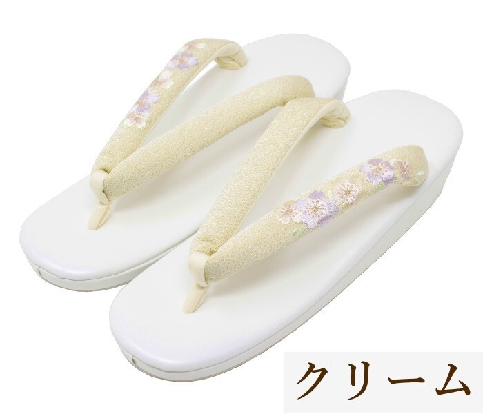 womens sandals Japanese Zouri Kimono Yukata Cream Ladys L 4.5~6.5 inch 5