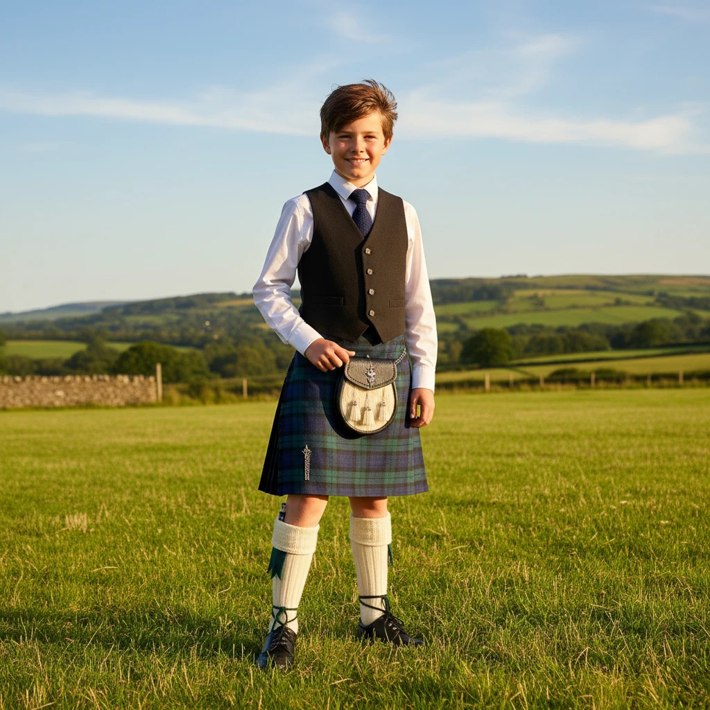 Kids Wool Blend Kilts – Black Watch Modern & Stewart Royal