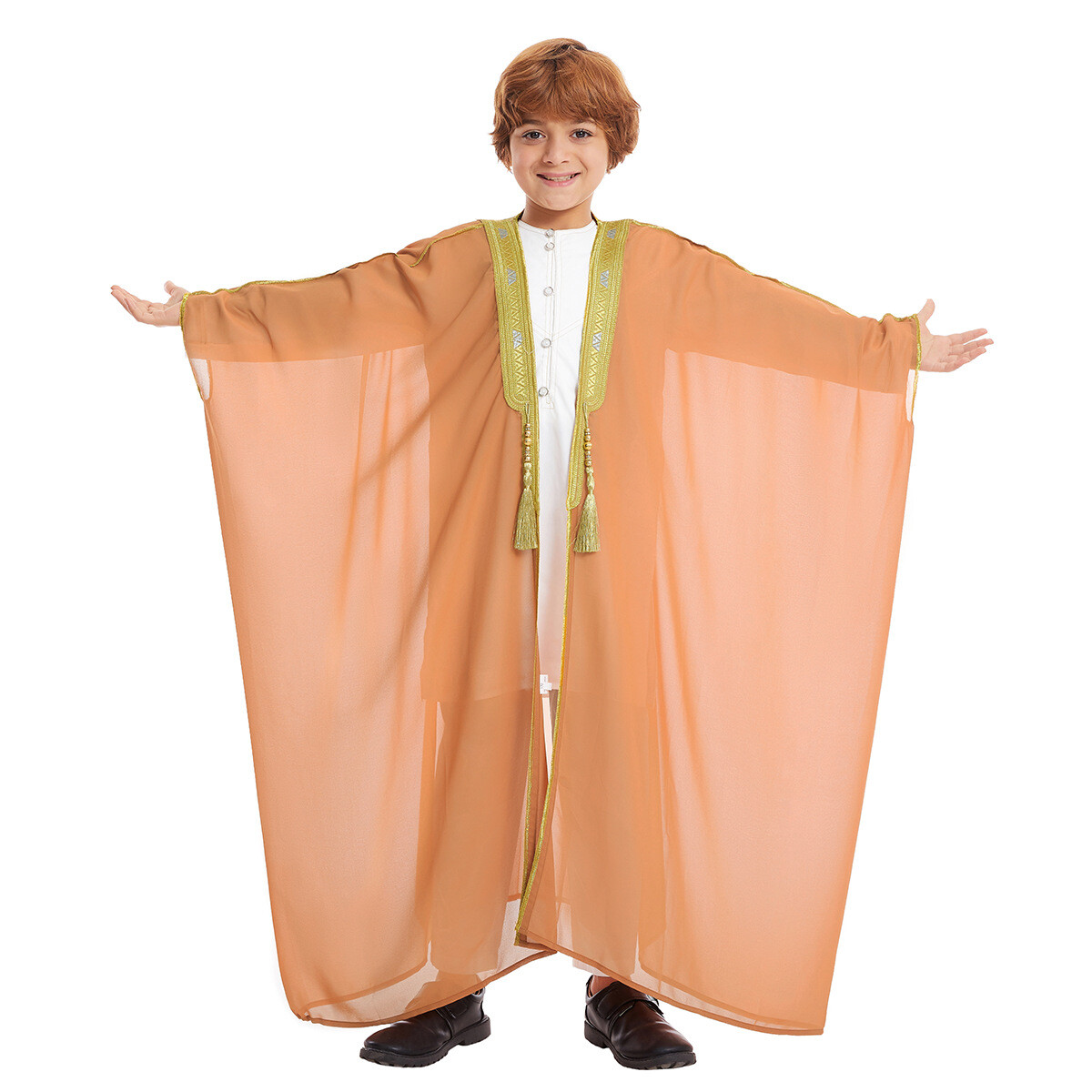 Muslim Children Kids Boys Dishdasha Thobe Kaftan Robe Islamic Abaya Saudi Jacket