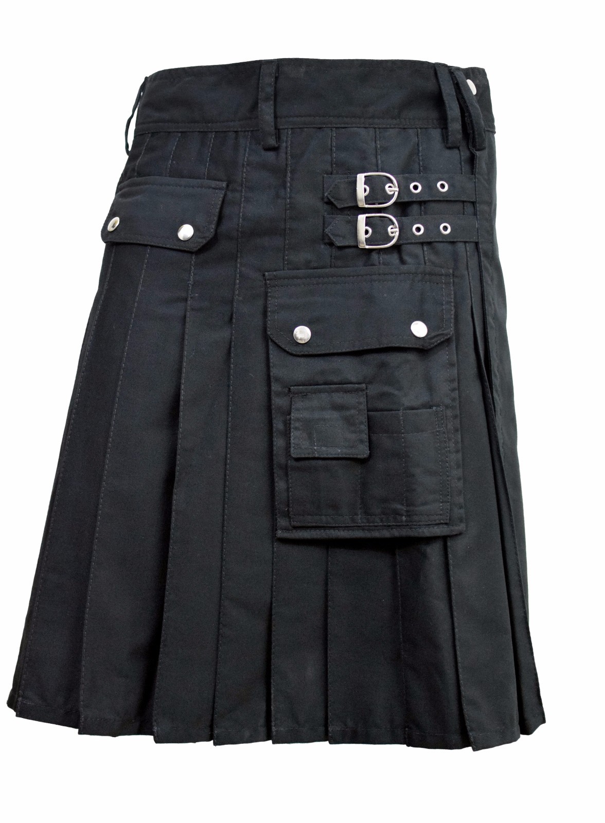 ALTERNATIVE UTILITY KILT BLACK COTTON CANVAS ALL SIZES MODERN KILTS