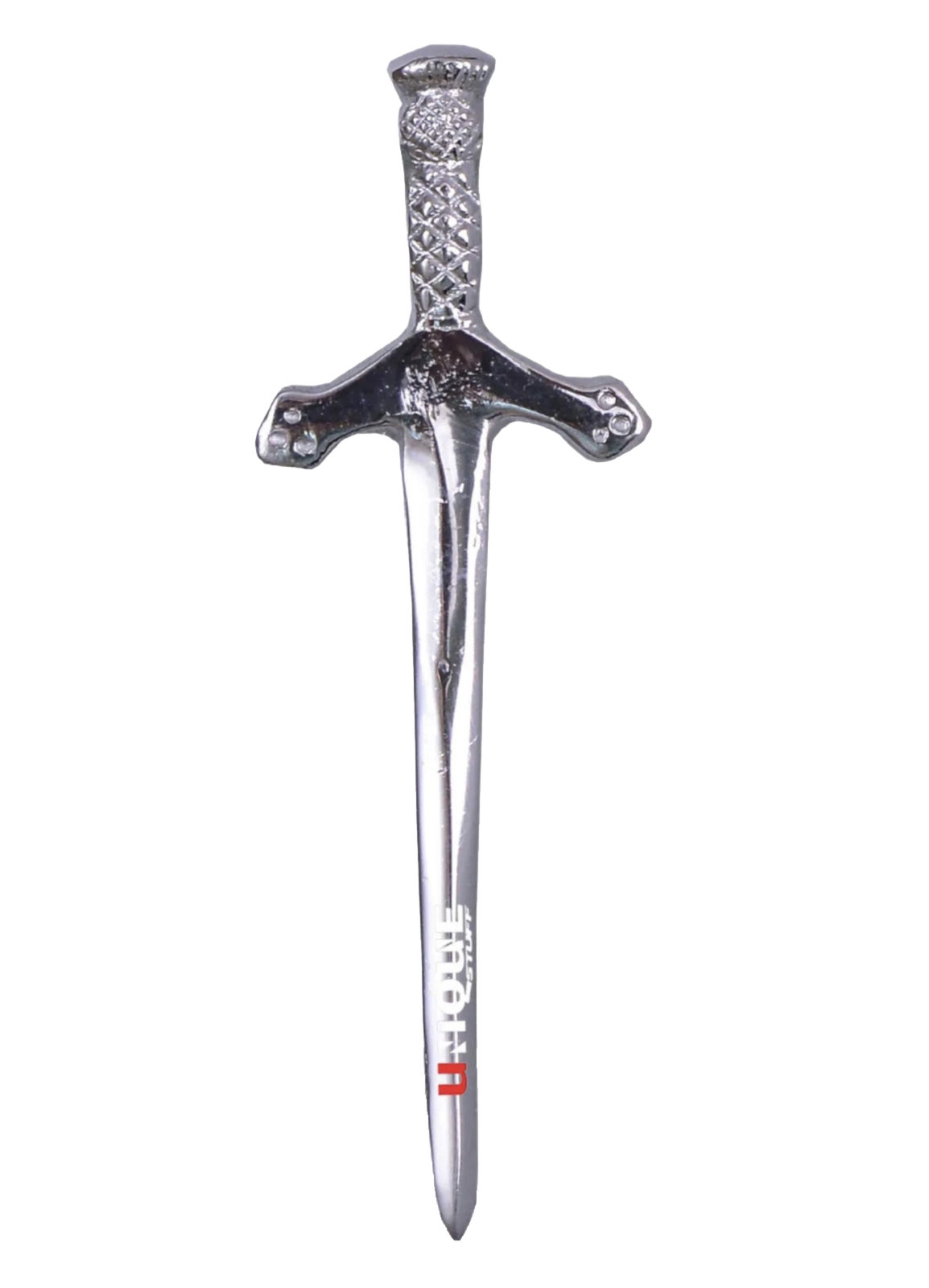 Men’s Scottish Highland Bagpipe Design Kilt Pin Chrome Finish 4” Long