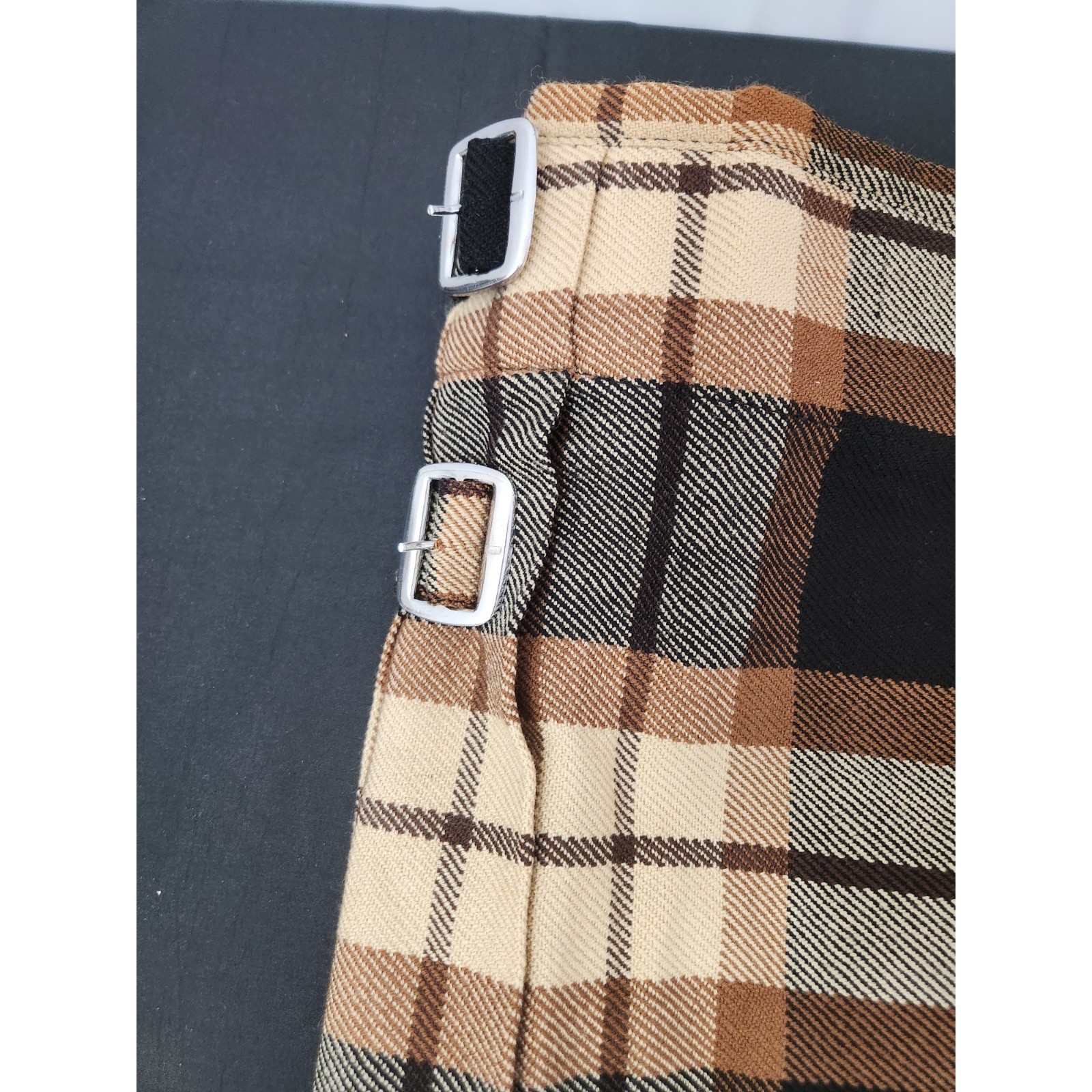 Celtic Pro Brown Tan Tartan Plaid Acrylic Kilt Mens Size 42 New With Tags