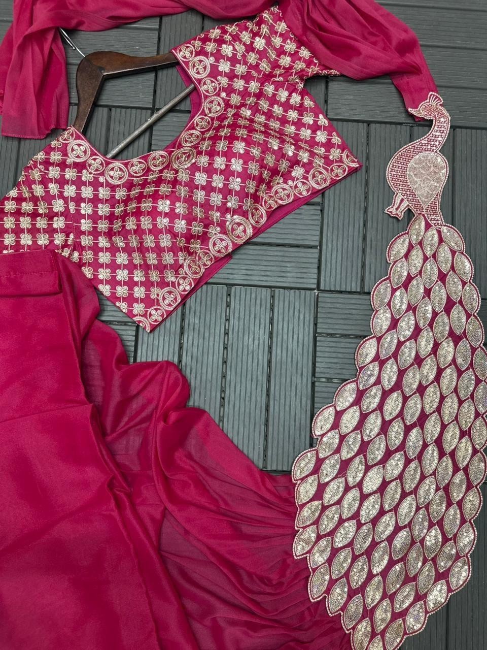 Designer Pre Drapped Saree Blouse Ready To Wear Saree Bollywood Party Wear Sari