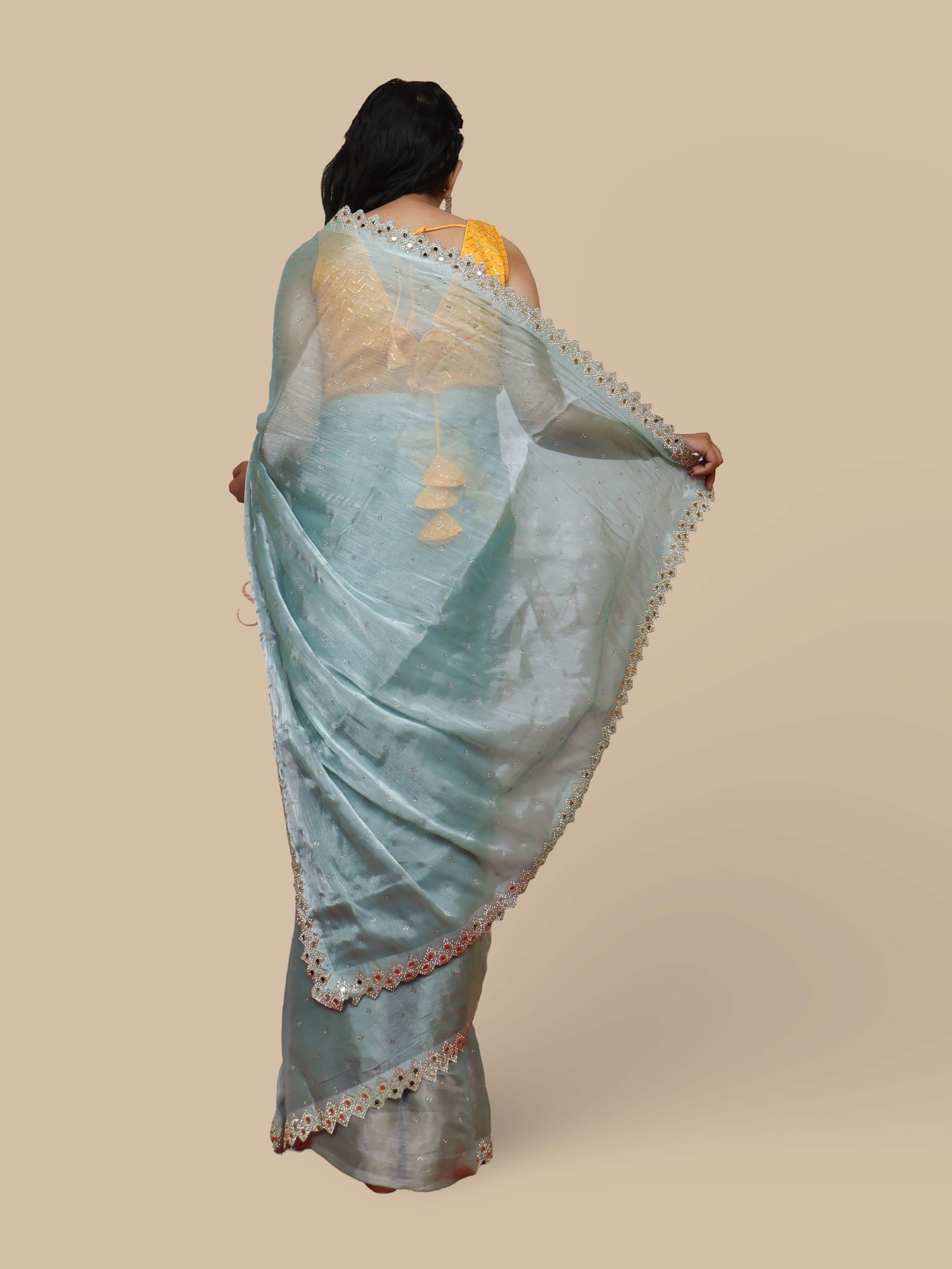 Designer Saree with Heavy Sequin & Stone Work by Shreekama