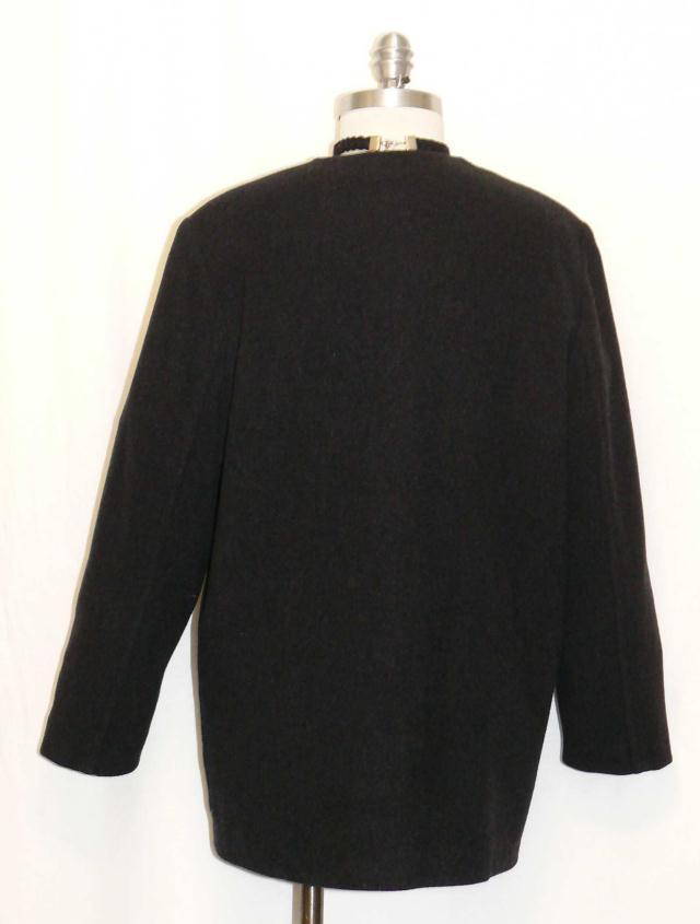 WOOL + CASHMERE / BLACK German Winter Sport Country Dress JACKET Coat / 40 14 L