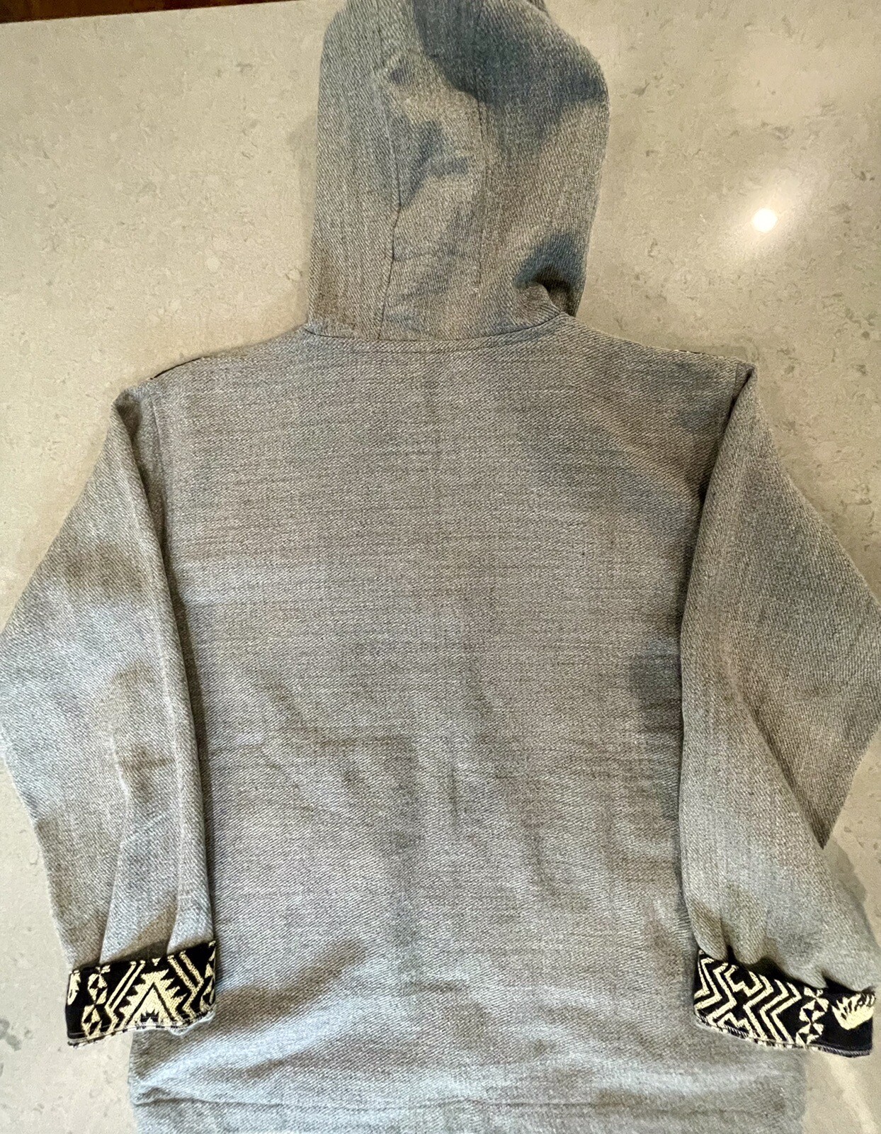 Hecho En Made Light Wool Full Zip Hooded Jacket Coat Eagles Unisex M Ecuador