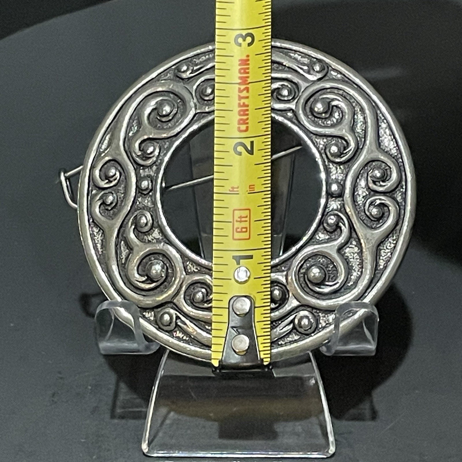Celtic Kilt Penannular Brooch Signed Clothing Latch Metal Symbol Functional Gift