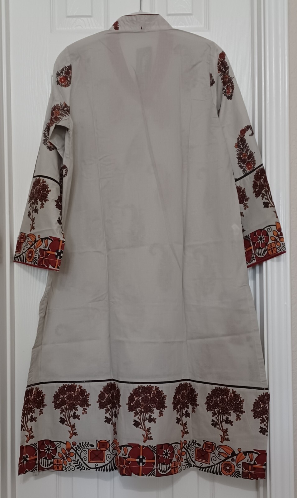NWT GUL AHMED Size S Screen Printed Angrakha Style Lawn Kurti Dupatta Pakistani