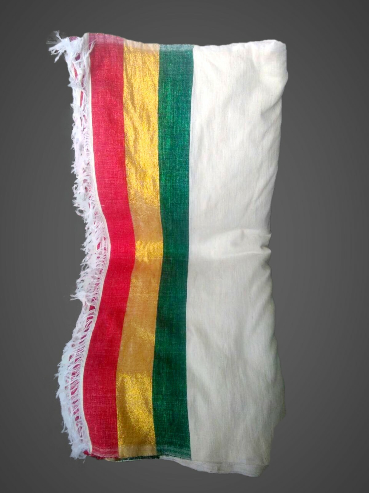 Ethiopian Eritrean Traditional Large Gabi with Green-Gold-Red Embroidery