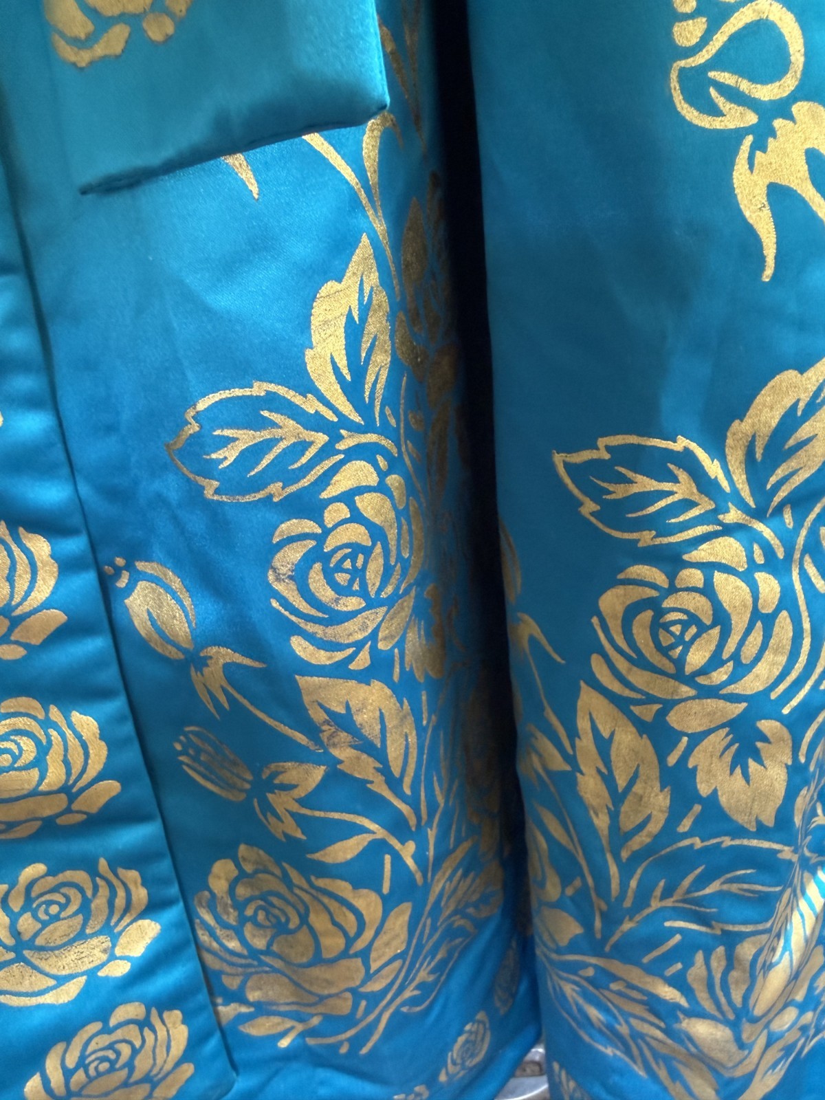 Vintage Korean Traditional Dress Silk Hanbok Pink &Blue w/Petticoat Size S/M