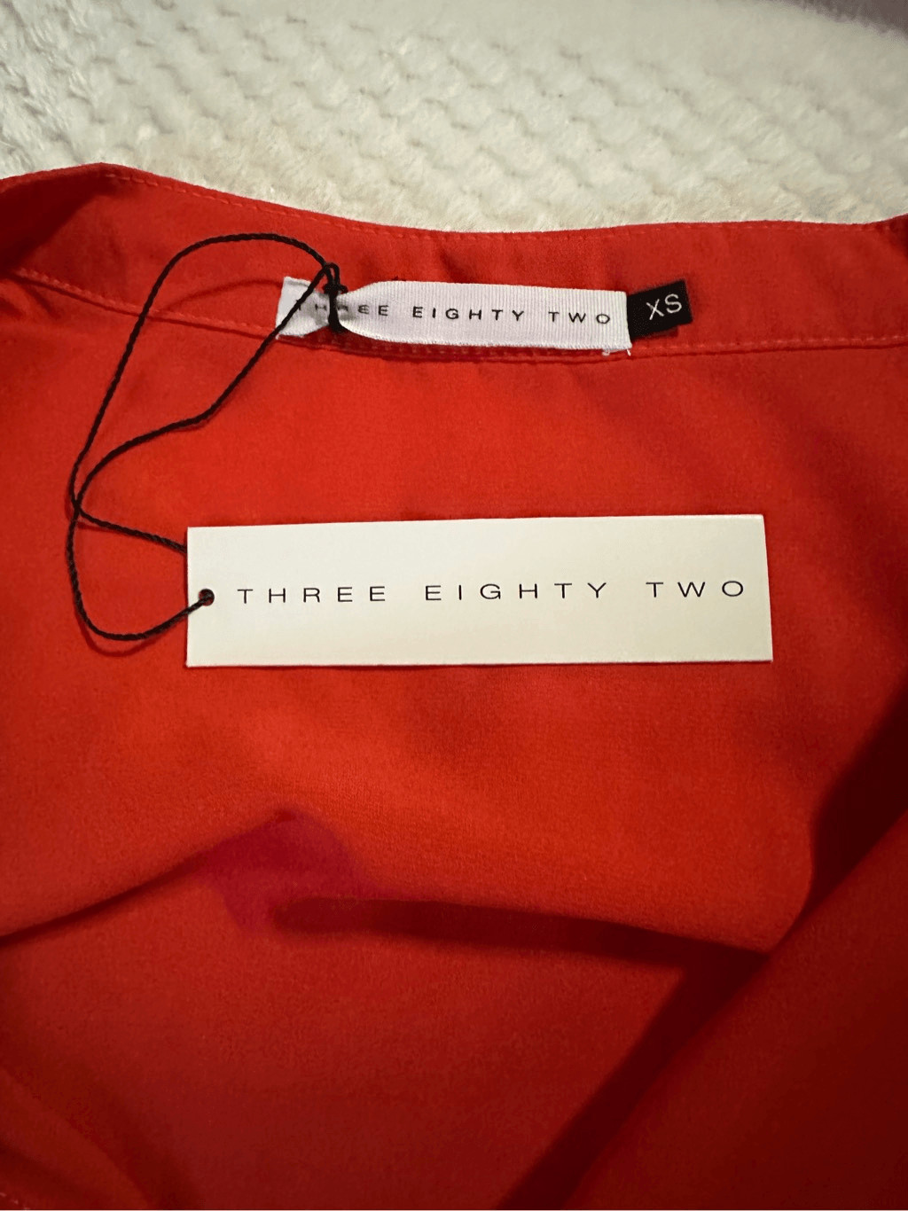 three eighty two Beckett in tomato blouse long sleeve