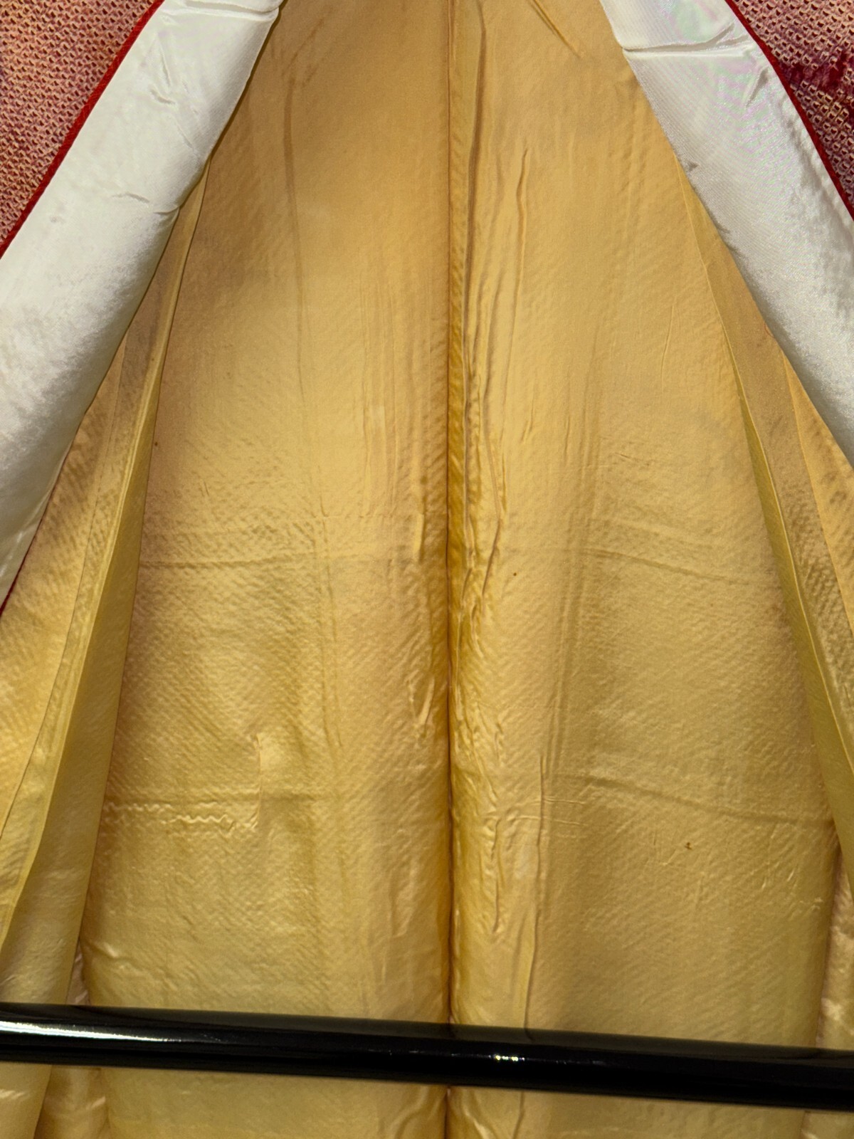Japanese Vintage Kimono Silk red shibori expensive tradition Dirt Height 59.8in