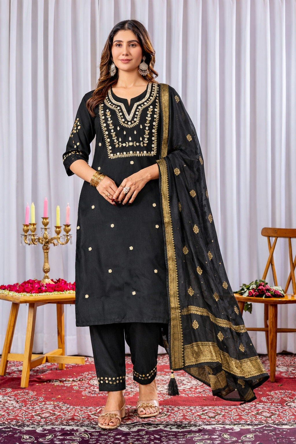 Readymade Kurti Viscose Silk Women Set Heavy Sequence Work Indian Designer Dress