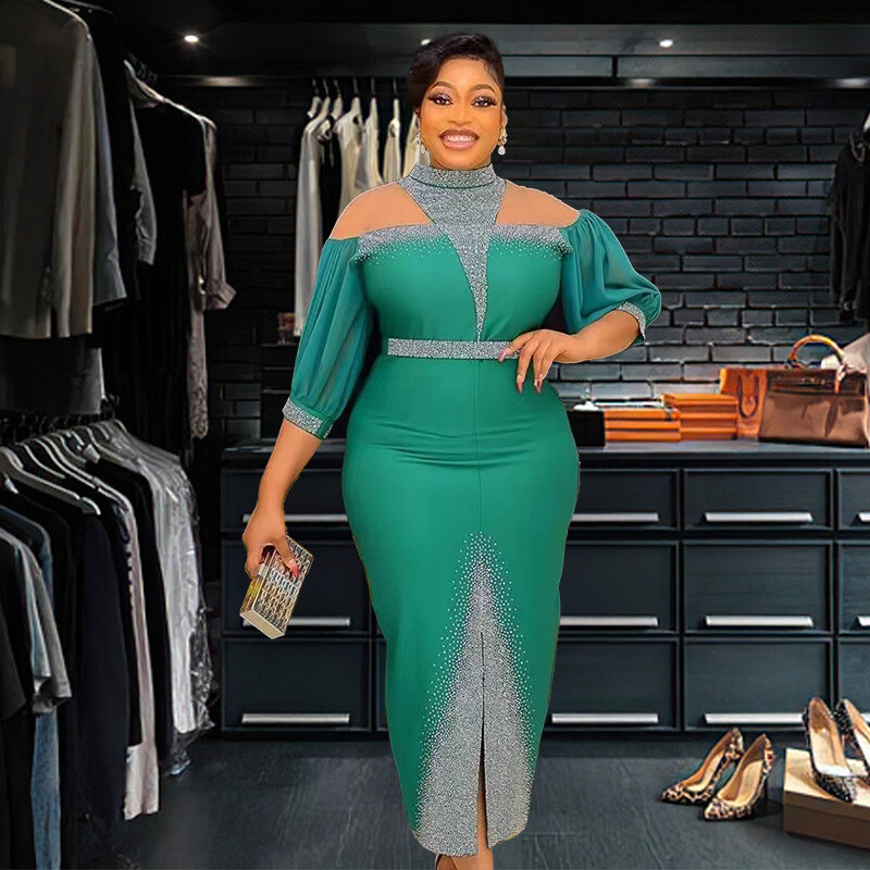 Plus Size African Wedding Party Long Dresses Women Dashiki Evening Gown Elegant