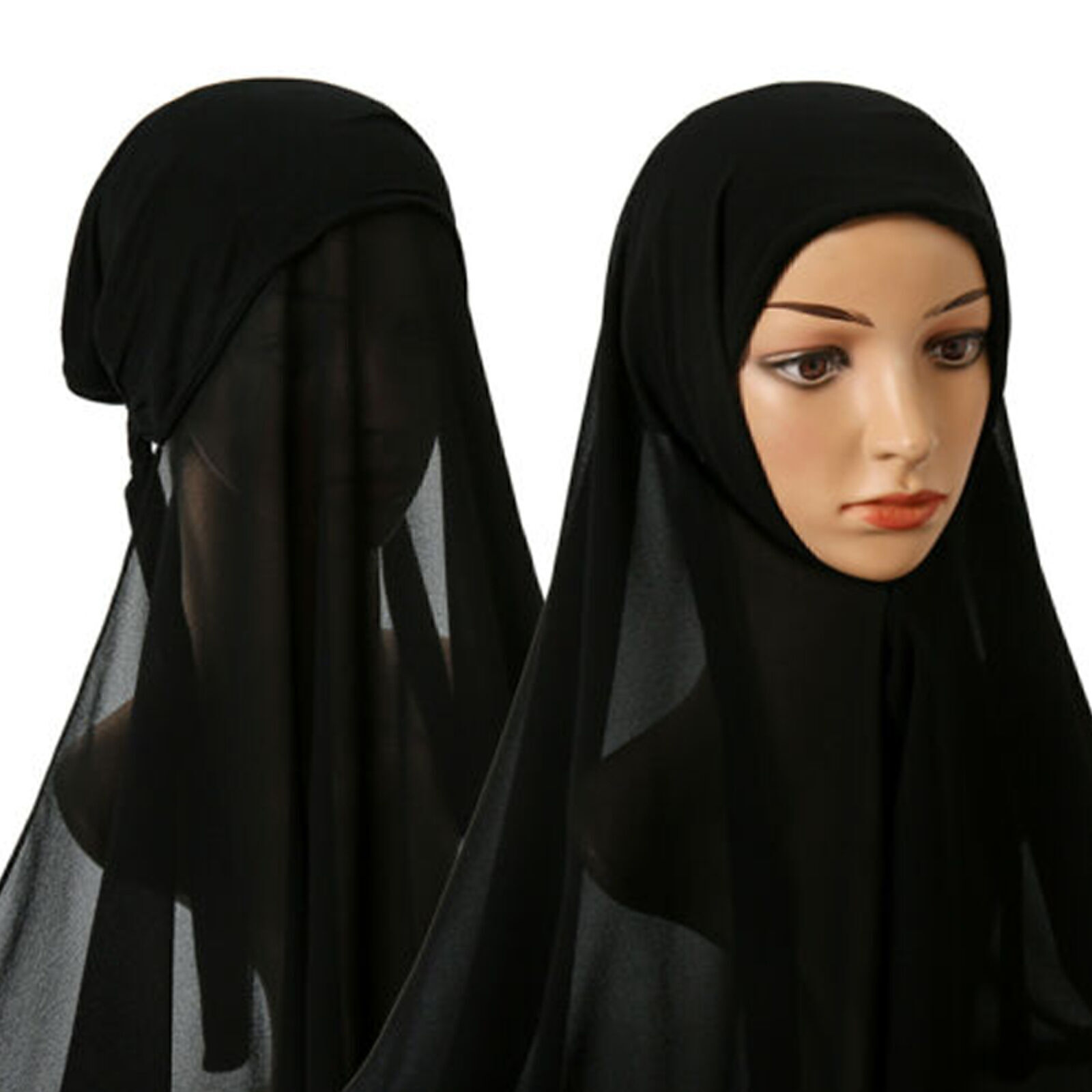 Women Muslim Headscarf Hijab Bonnet Cap Instant Turban Wrap Amira Hat Scarf