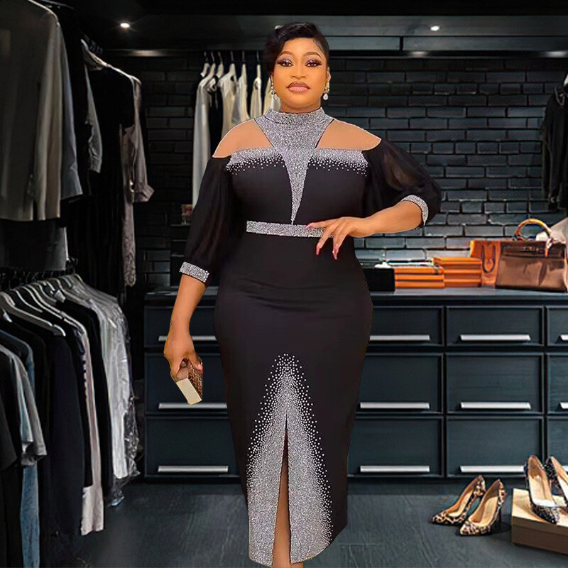 Plus Size African Wedding Party Long Dresses Women Dashiki Evening Gown Elegant