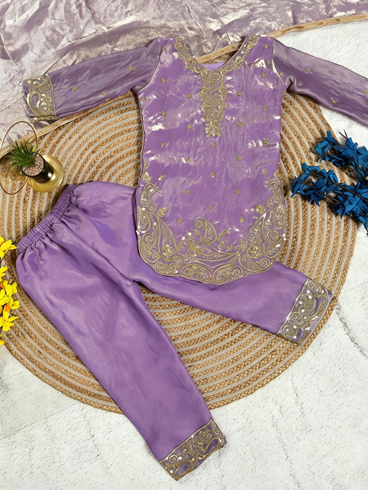 Readymade kids girls Salwar Dupatta party wear eid indian girls designer dress