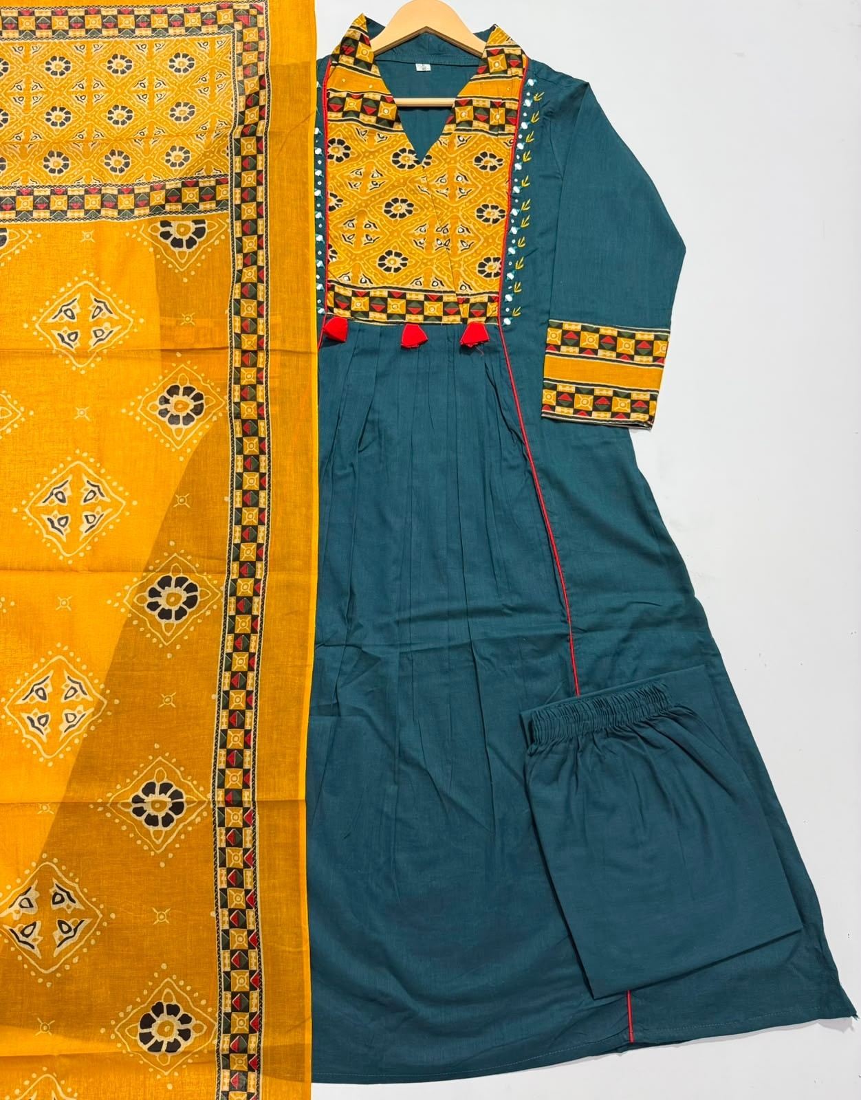 Indian Wedding Wear Anarkali Suit Women’s Designer Kurti Pant Dupatta Set Dress
