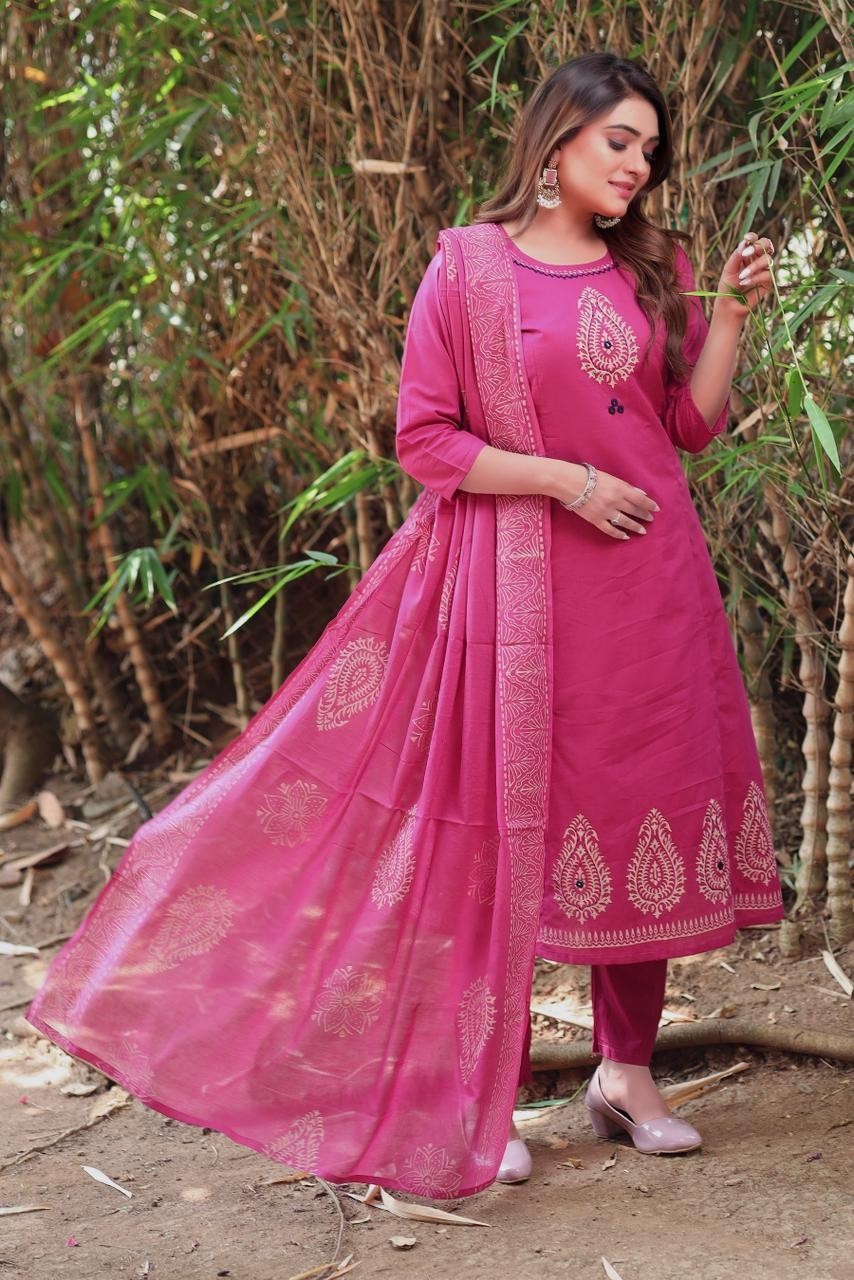 Indian Women Plus Size Rouge Pure Cotton Printed Kurta Kurti Top Dress S to XXL