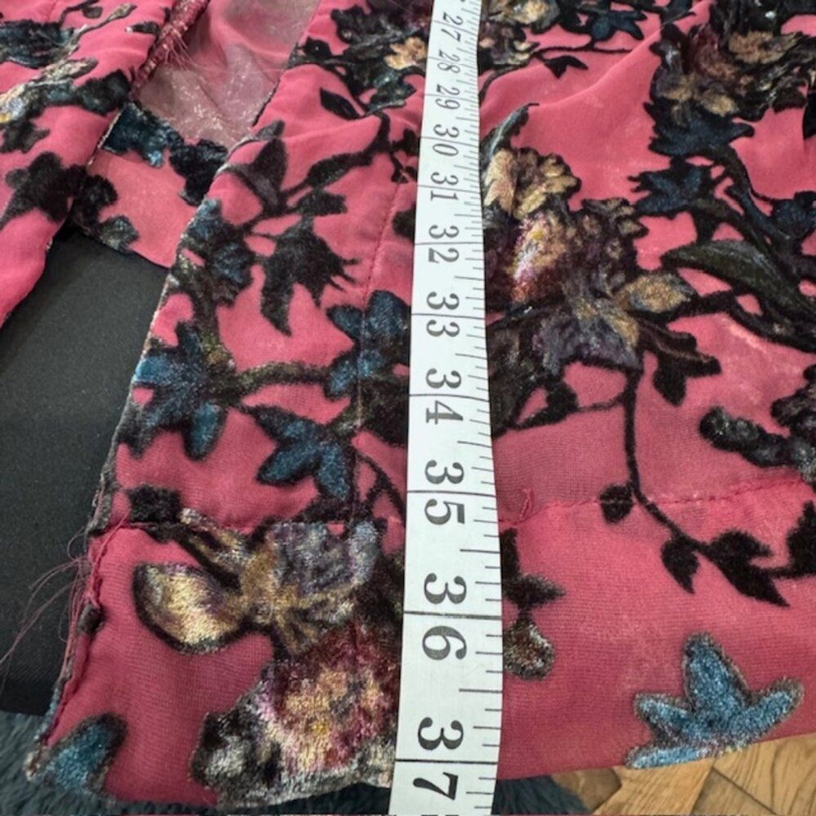 Arizona Jean Co. Velvet Burnout Floral Kimono Robe – Size M/L