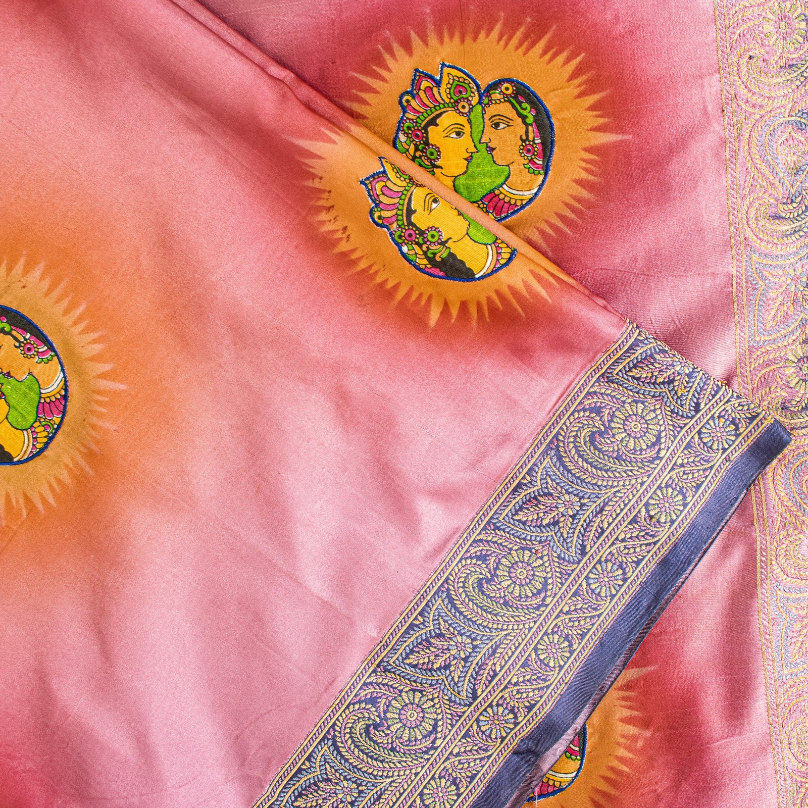 Sanskriti Vintage Pink Pure Silk Saree Woven Print Patch 5+Yd Fabric With Blouse